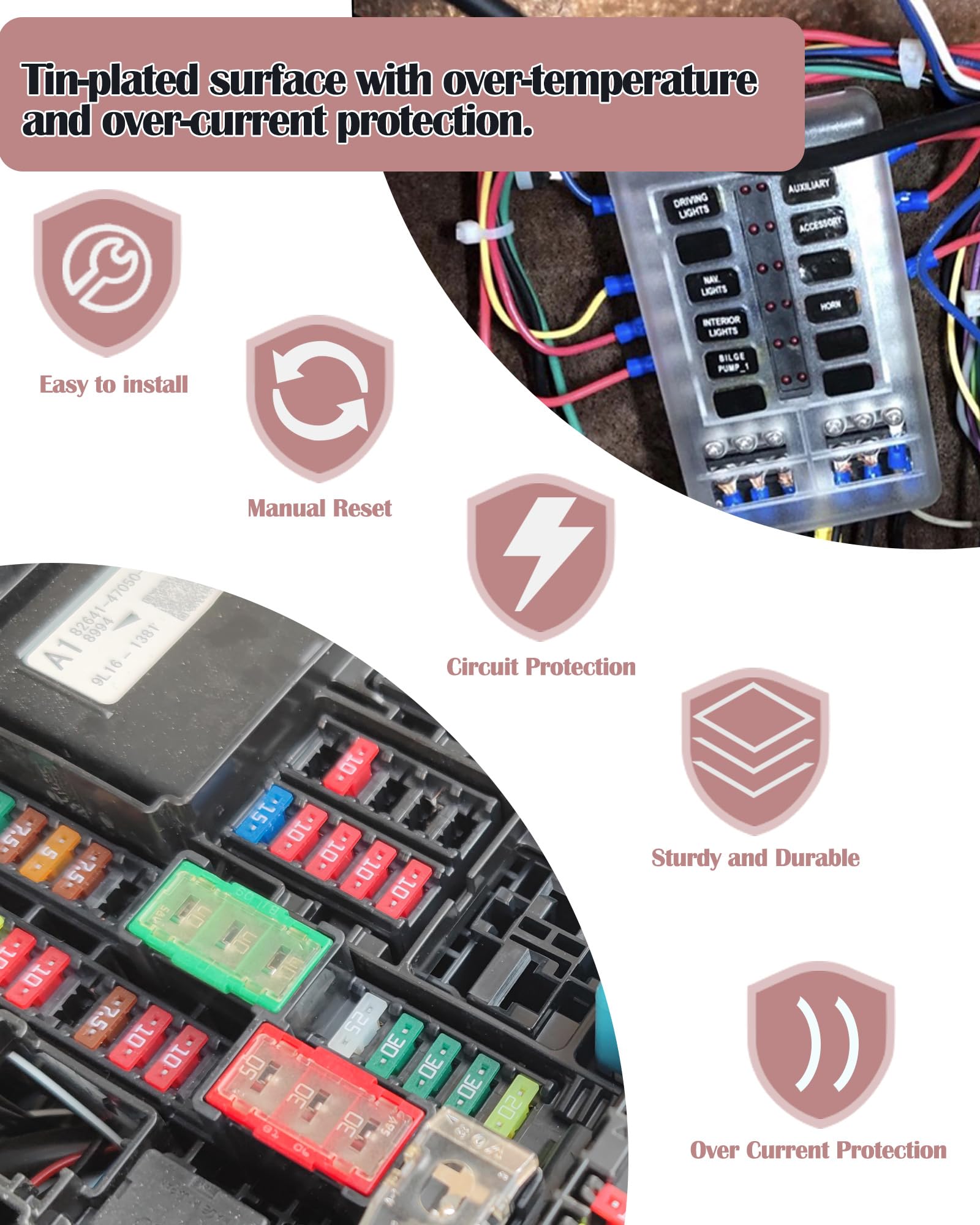 Resettable Standard Blade Fuse 3A Atc Automotive Fuse Ato Manual Reset Fuses Manual-Reset Blade Circuit Breaker For Boat Truck S