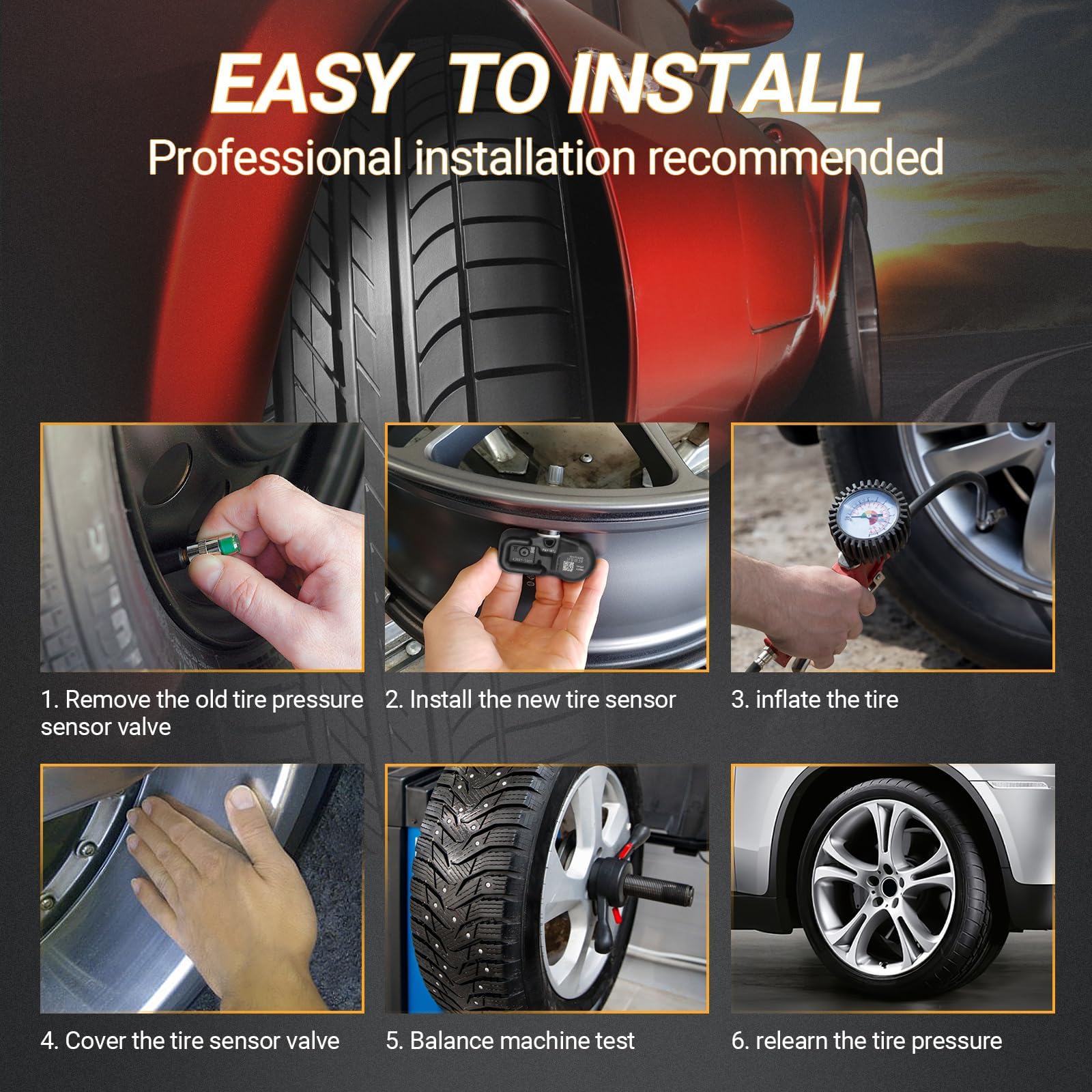 Tpms Sensor Gm, 4Pcs 315Mhz Tire Pressure Monitoring Sensor Replacement For Chevy Silverado Gmc Buick Cadillac Hummer Pontiac Saab Saturn - Replaces# 13598771 13598772 13586335 13581558