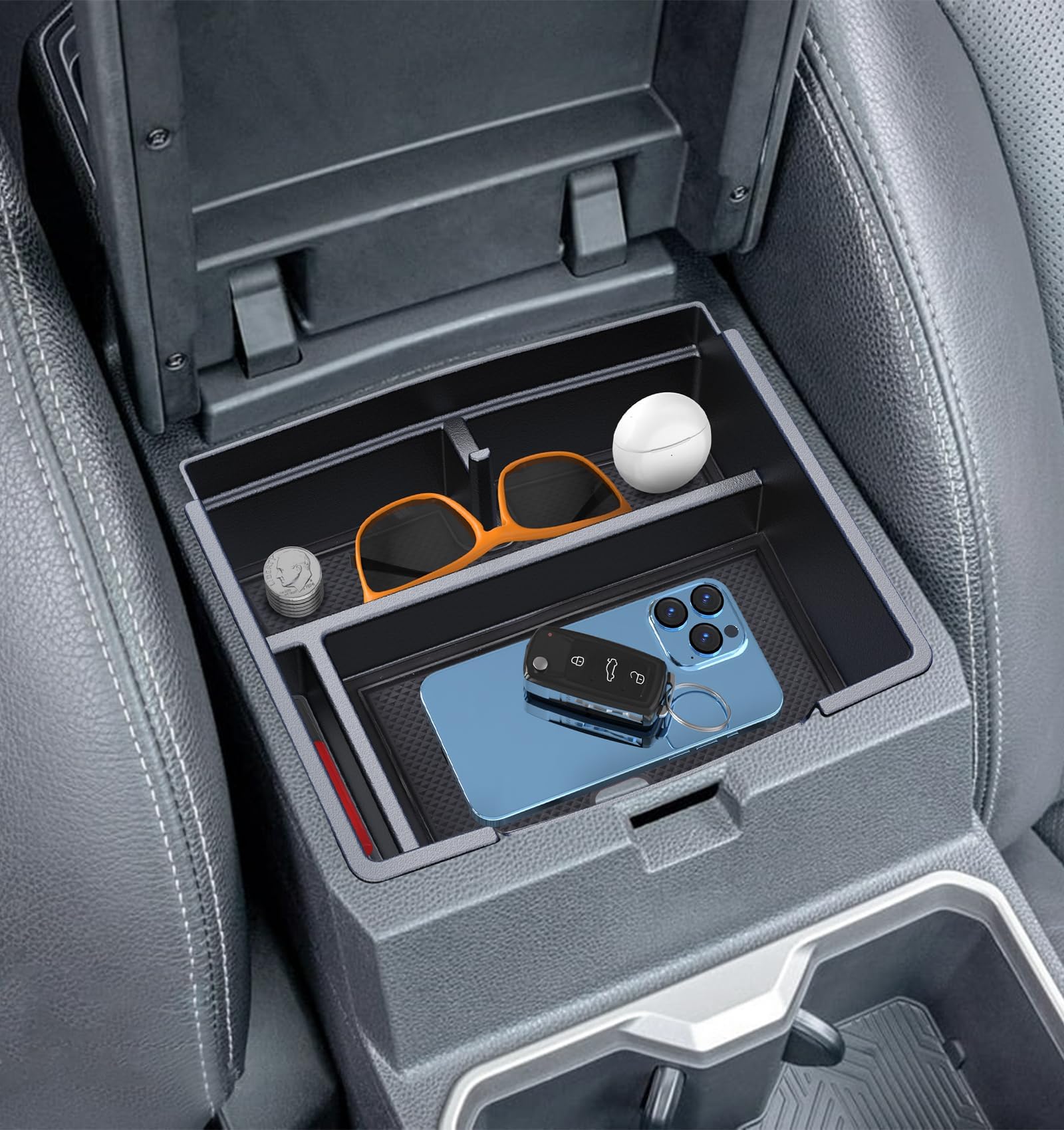 Sinvanho Center Console Organizer Compatible With 2024 2025 Toyota Tacoma (4Th Gen) Accessories, Interior Insert Magnet Armrest