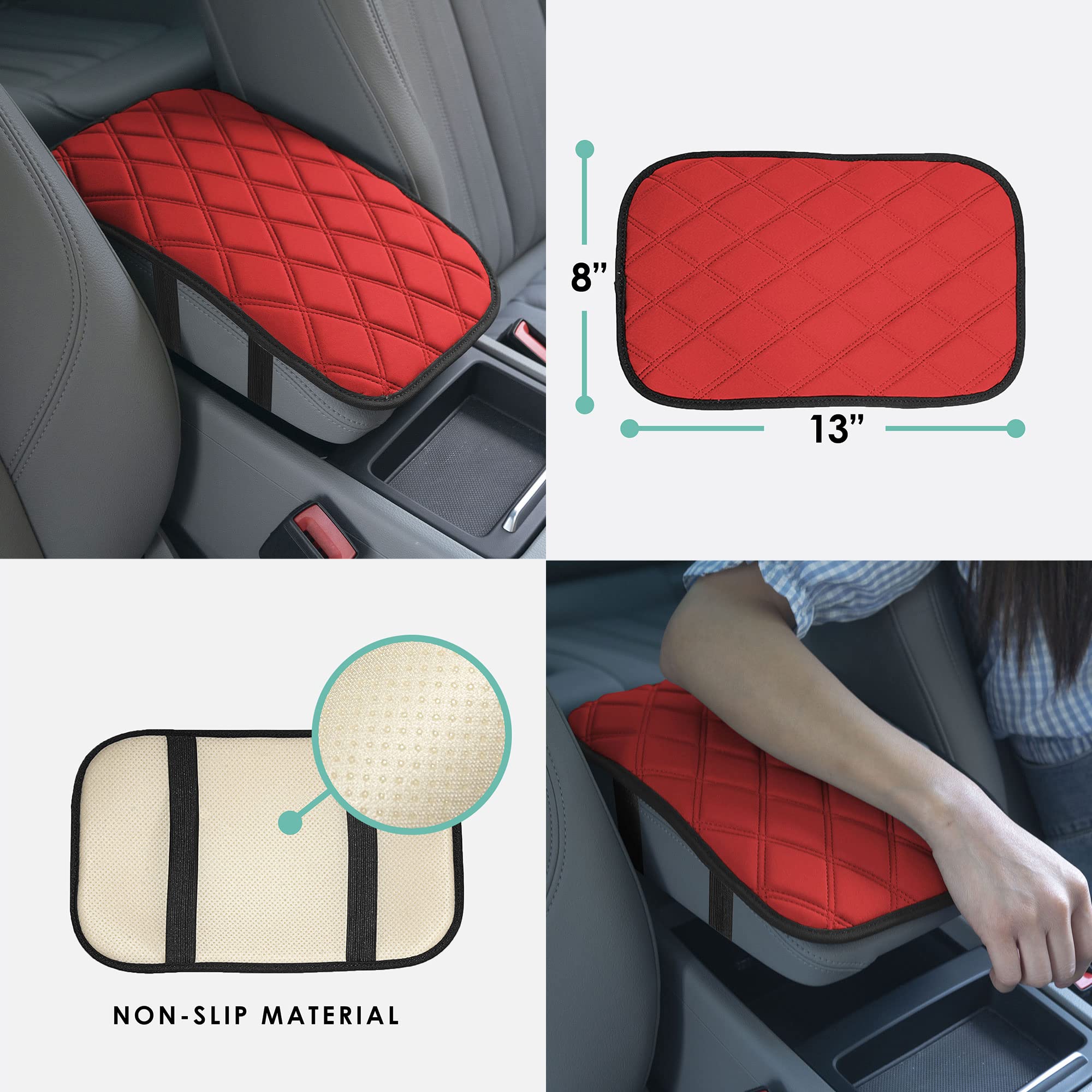 FH Group Diamond Pattern Neosupreme Center Console Pad Water-Resistant Seat Box Cover Protector fits Most Cars, SUVs, and Trucks