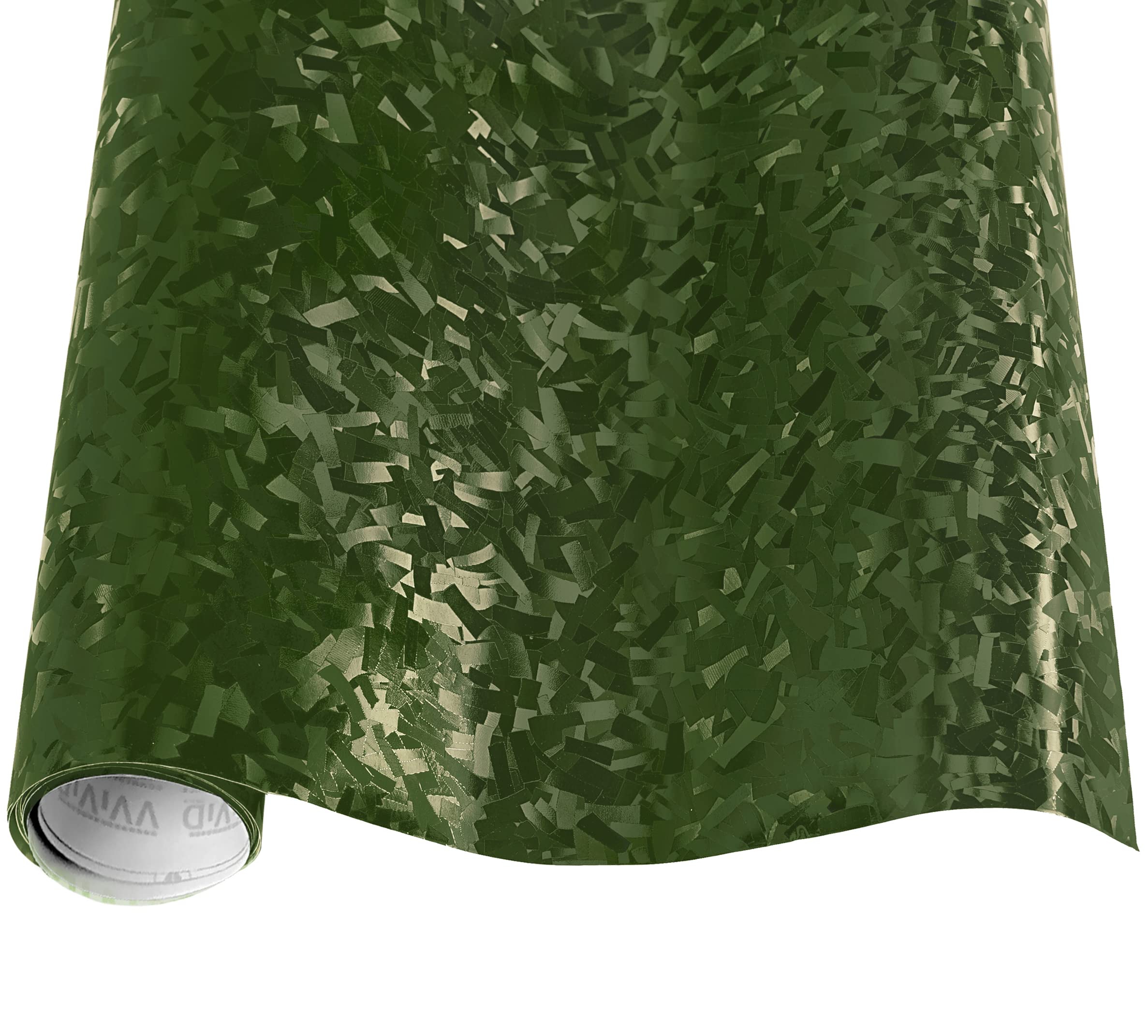 Vvivid Vinyl Camouflage Pattern Wrap Air-Release Adhesive Film Sheets (10Ft X 5Ft, Forest Green Forged Composite Carbon)