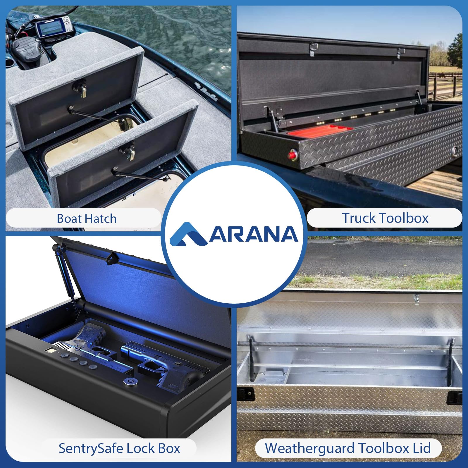 ARANA ML1110 10 inch 110LB Gas Spring Struts, SL1110 10 '' 490N Shocks Lift Support for Boat Hatch SentrySafe Lock Box Door Heav