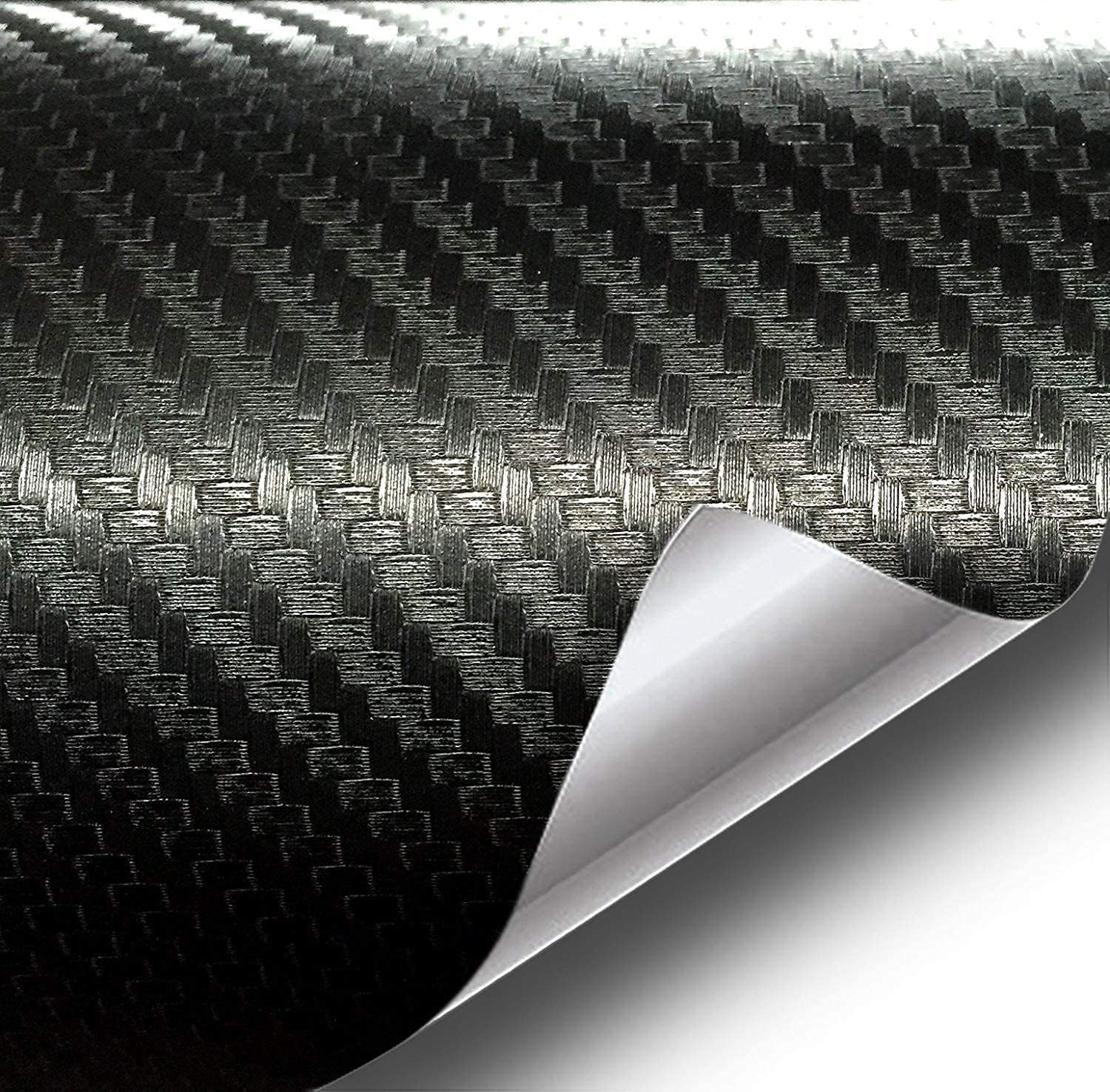 Vvivid Black Carbon Fiber Air-Release Adhesive Vinyl Tape Roll (1/2 Inch X 20Ft)