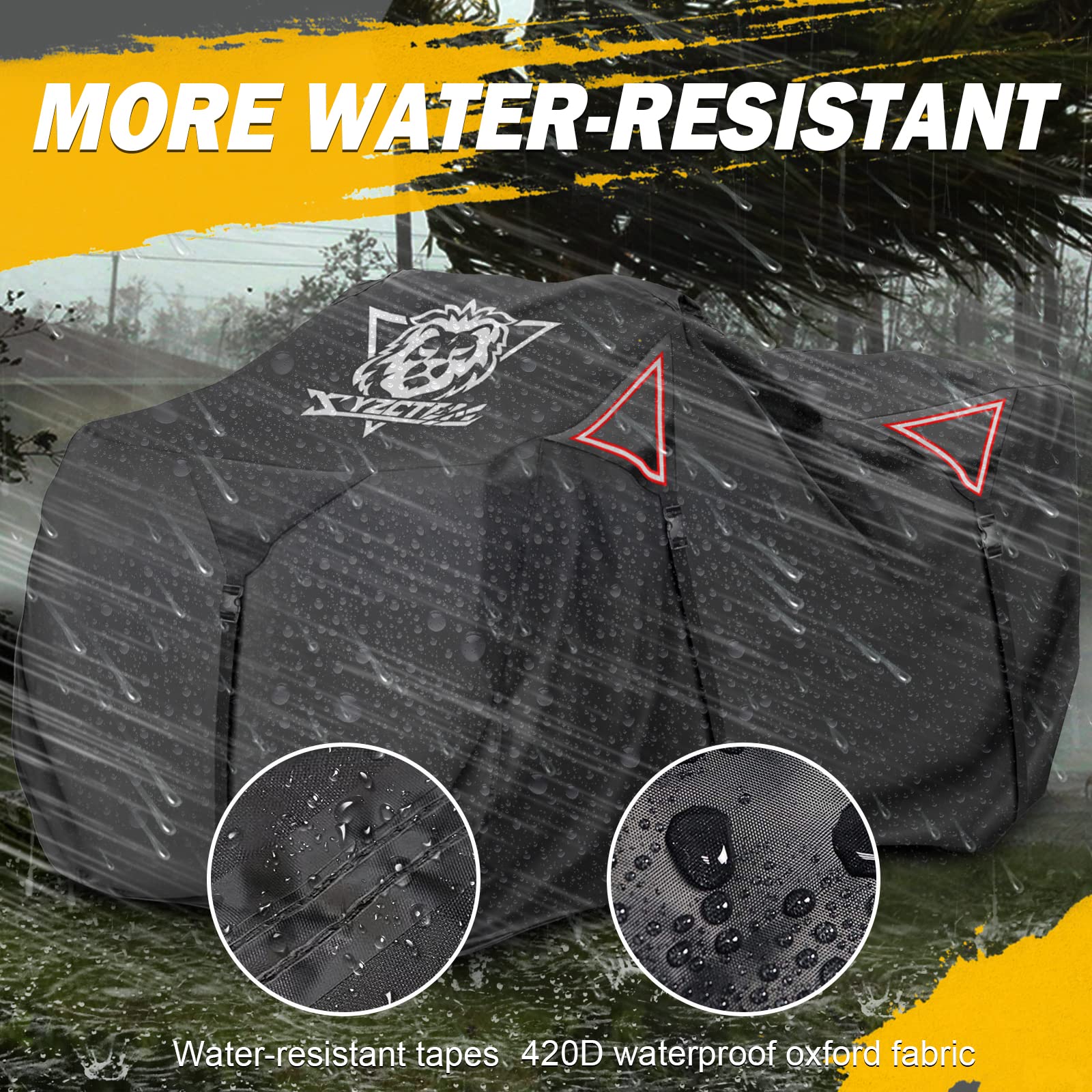 Xyzctem Premium Atv Cover,Outdoor Protection Against Water, Uv, Wind. Quad Cover For Can-Am,Suzuki,Kawasaki, Honda, Yamaha, Polaris,And More.4 Wheeler Accessories With Thickened Straps(Black,82' L)