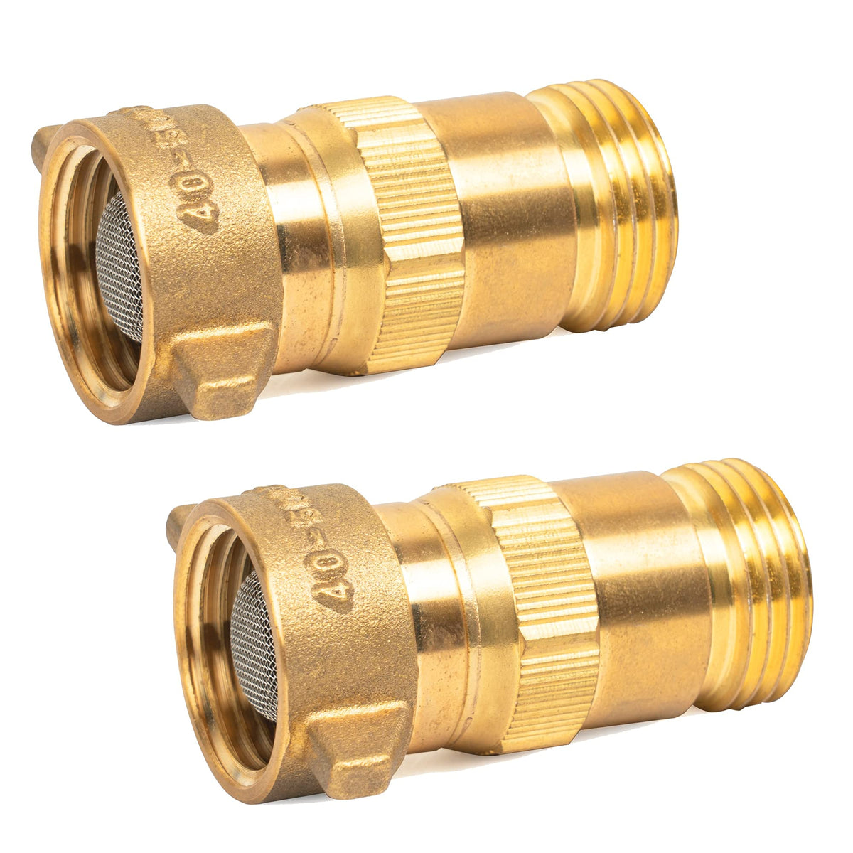 Hourleey Brass Hi-Flow Water Regulator, Lead Free, Rv Pressure Water Regulator With Filter Screen, For Campers, Travel Trailers, Rv Plumbing System, 40-50 Psi (2 Pack)