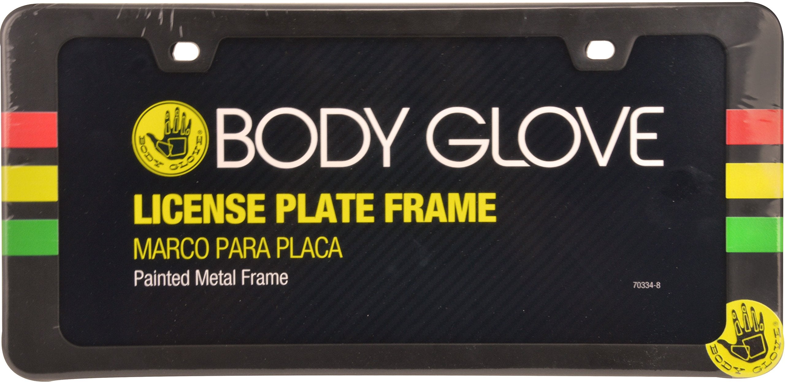 Bell Automotive 22-1-70334-8 Black/Multi Body Glove Rasta License Plate Frame