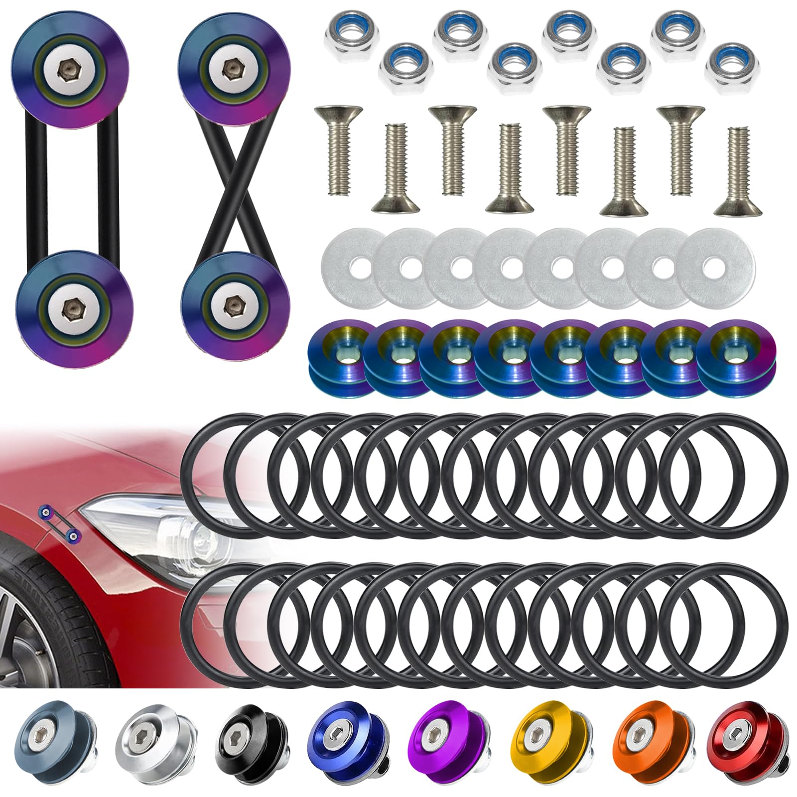 BFXM Universal Bumper Clips, Front Rear Bumper Quick Release Kit, Bumper Holders for Cars (8 Dazzling Bumper Quick Release Tabs 
