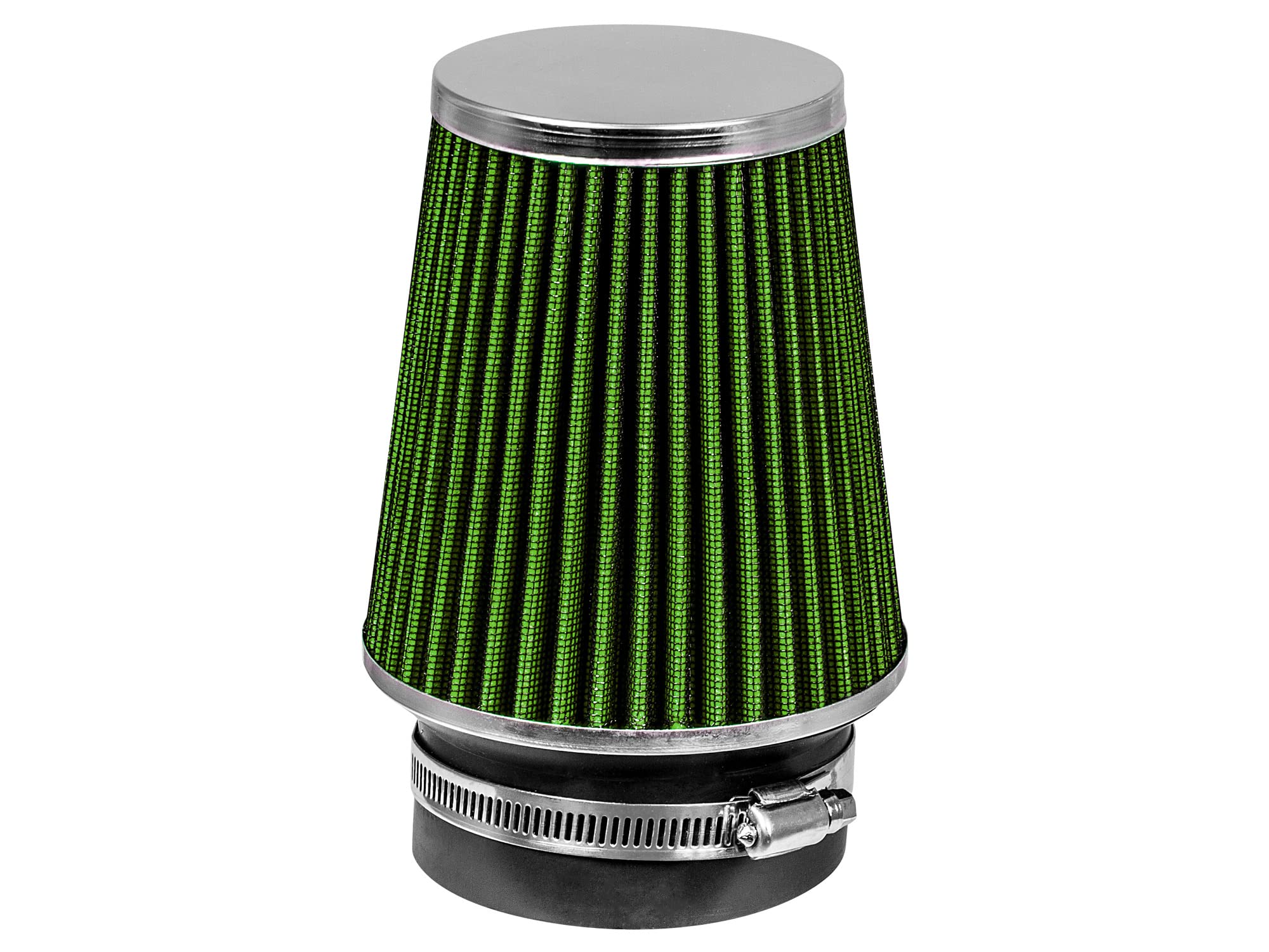 Green 3.5'' 89 Mm Inlet Narrow Cold Air Intake Cone Replacement Performance Washable Clamp-On Dry Air Filter