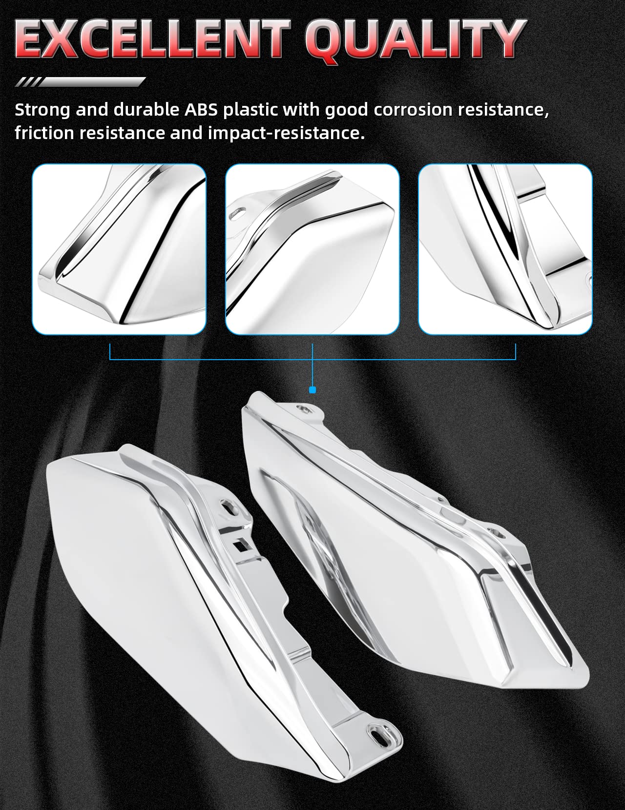 Amazicha Chrome Mid Frame Air Deflector Compatible for Harley Davidson Touring Electra Glide/Street Glide/Road Glide/Tri Glide/R