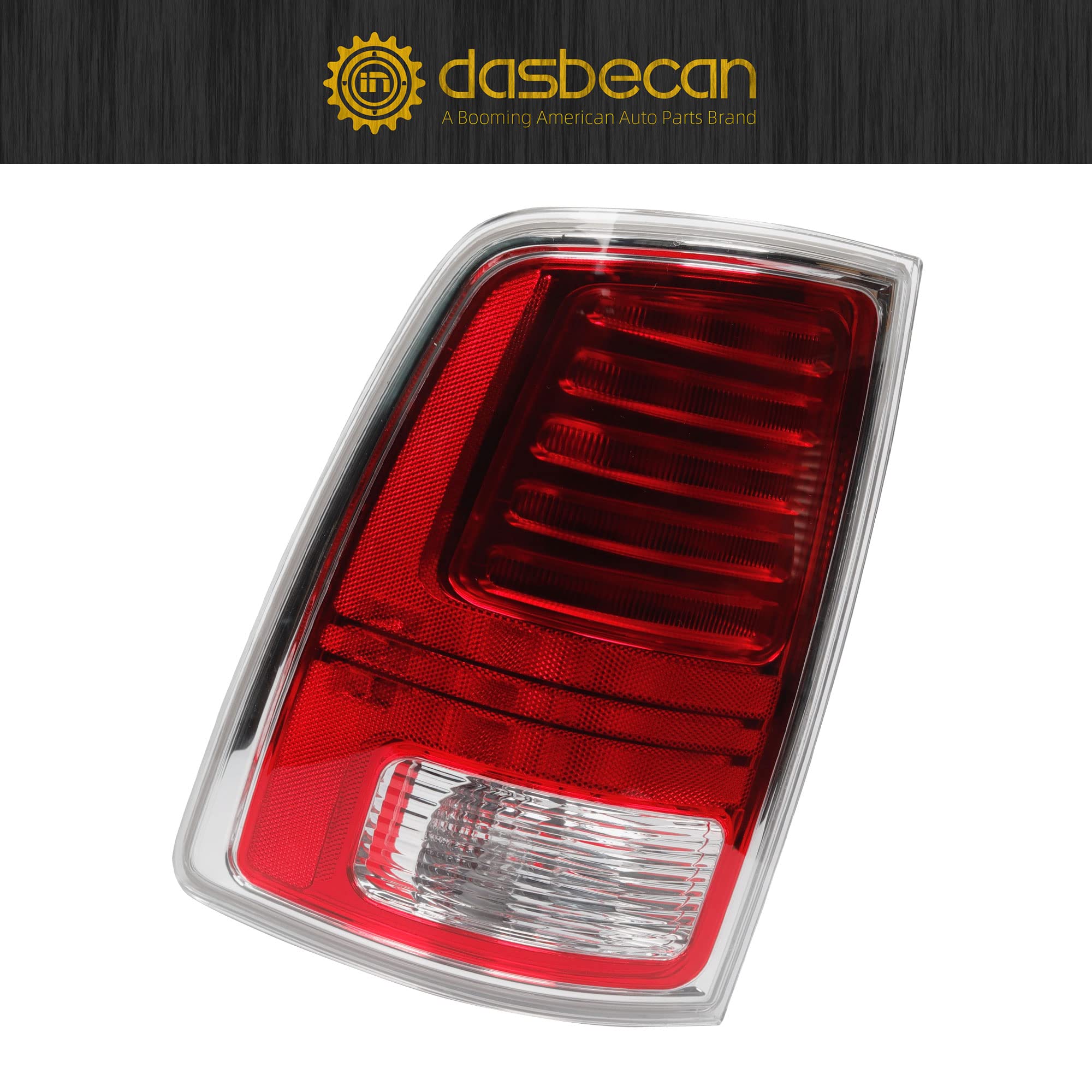 Dasbecan Tail Lights Assembly Driver Side With Red Led Bulbs Compatible With Dodge Ram 1500 2013-2018 Ram 2500 & 3500 2014-2018