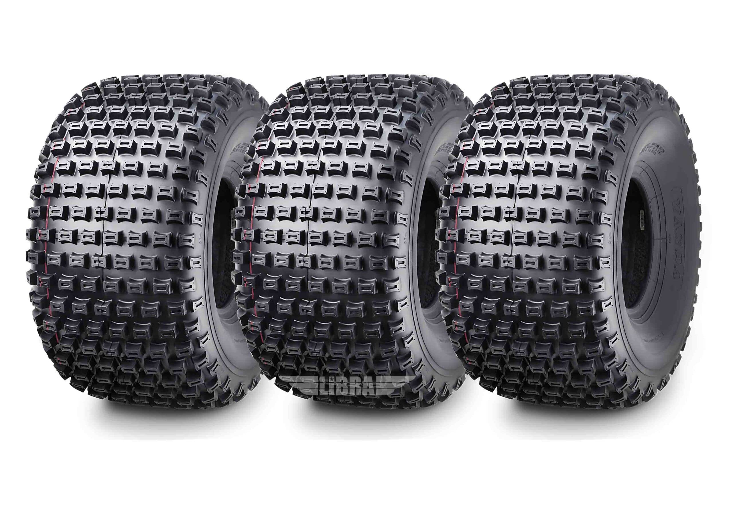 WANDA 3 New 3 Wheeler ATV Tires 22X11-8 4PR P322 Dimple Knobby - 10026