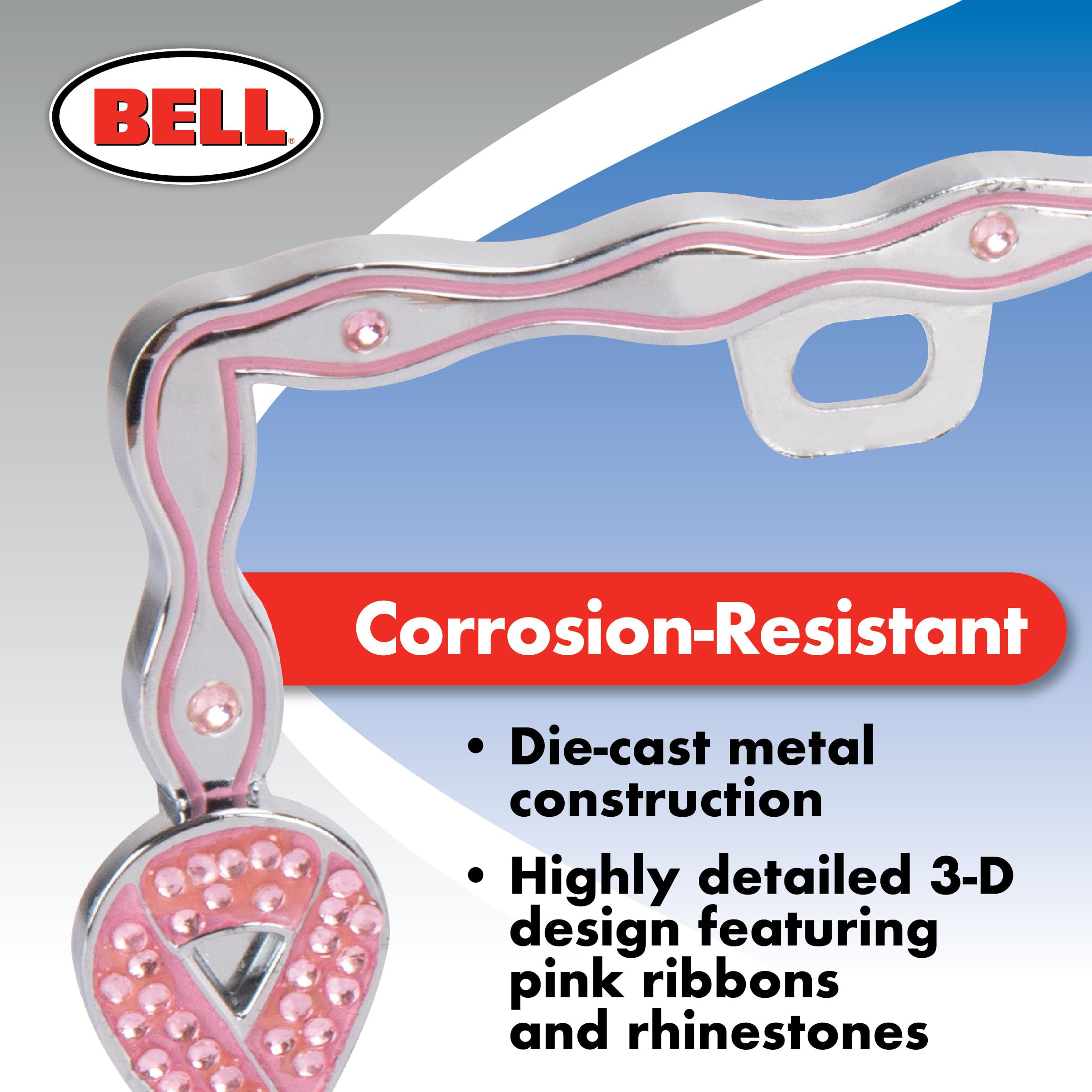 Bell Automotive 22-1-46450-8 Universal Pink Breast Cancer Awareness Ribbon Design License Plate Frame