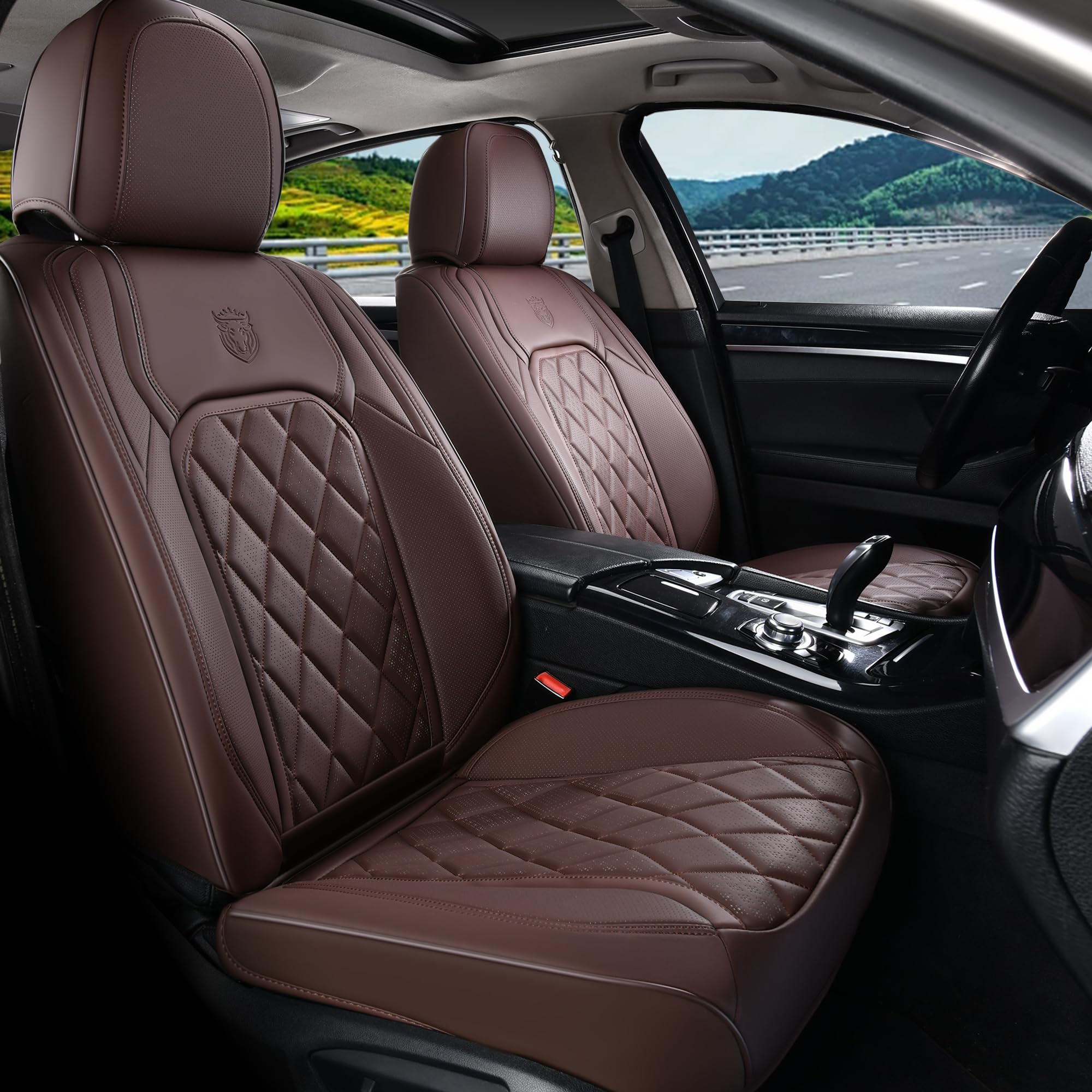 Coverado Front Seat Covers, Car Seat Covers Front Seats, Luxury Faux Leather Seat Covers For Cars, Car Seat Protector Waterproof