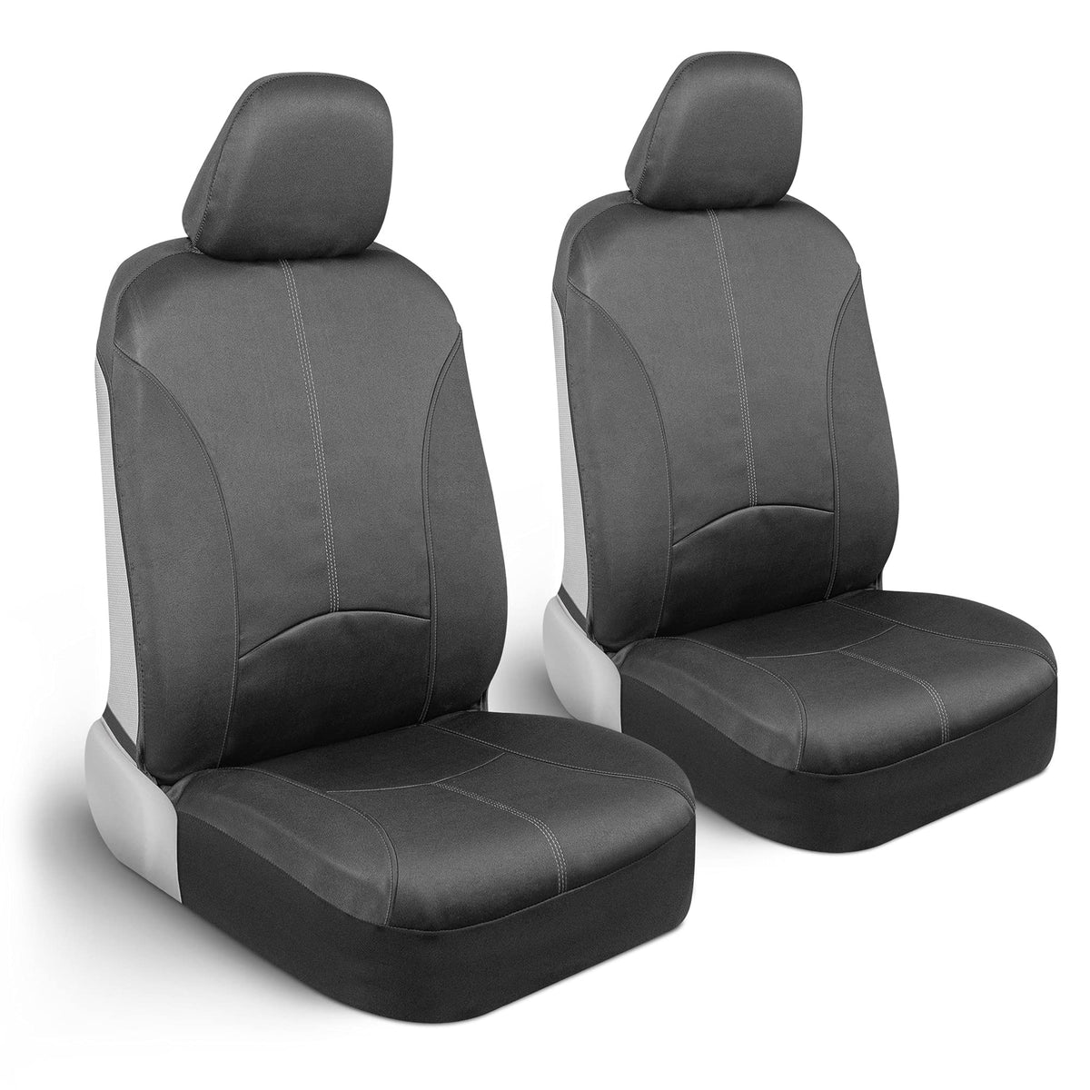 Motor Trend Spillguard Waterproof Seat Covers For Front Seats, Gray Stitching - Durable Neoprene Car Seat Protectors, Easy To In