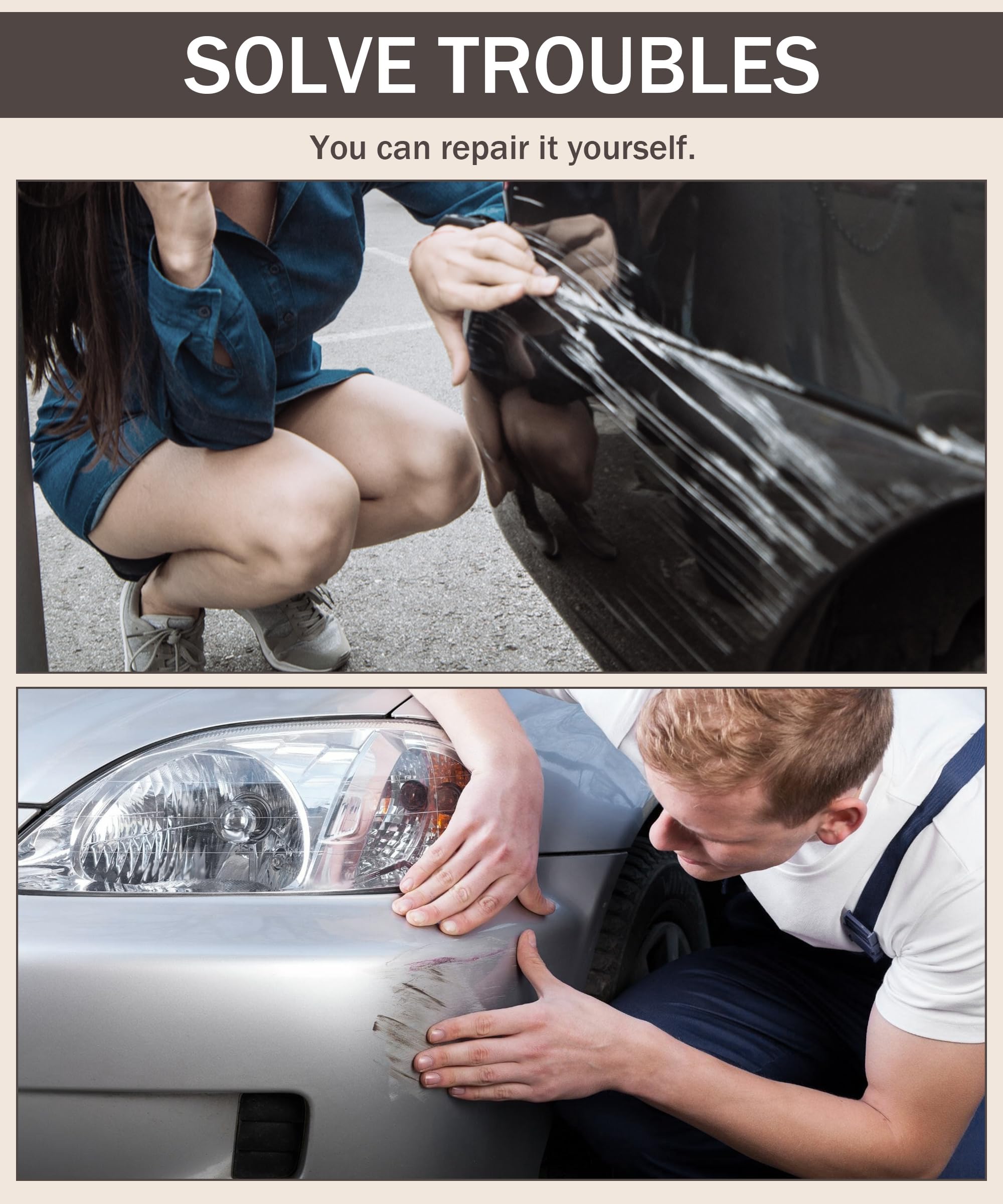 Bylikeho Touch Up Paint Pen - Erase Car Scratches Quickly and Easily (Brown)