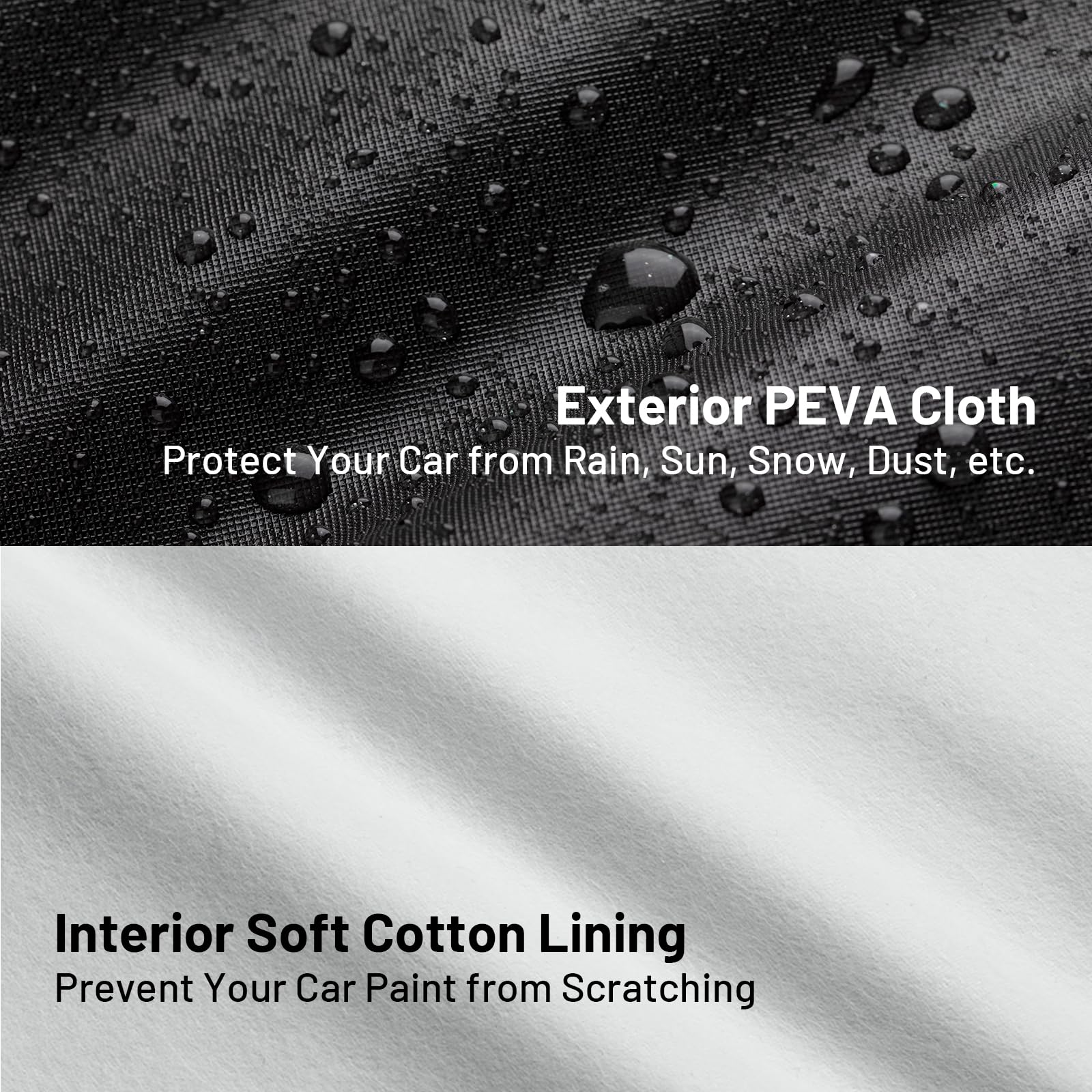 Favoto Sedan Car Cover Waterproof All Weather For Automobiles 6 Layers Heavy Duty Outdoor Snow Sun Protection Car Tarp With Door