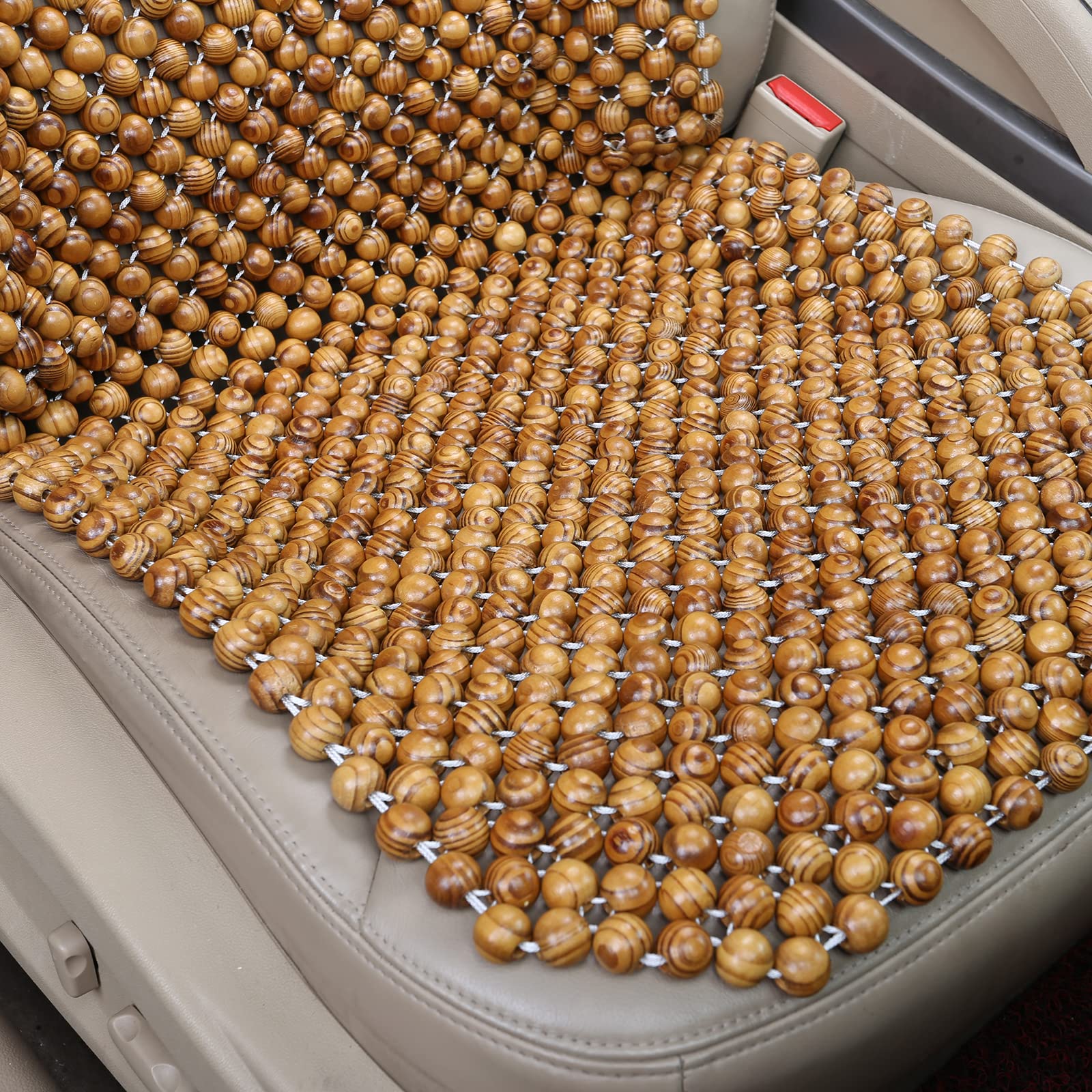 Kennisi Natural Olive Large Bead 18Mm Beaded Seat Covers For Cars Cooled Beaded Car Seat Covers Durable Wooden Beaded Seat Cover