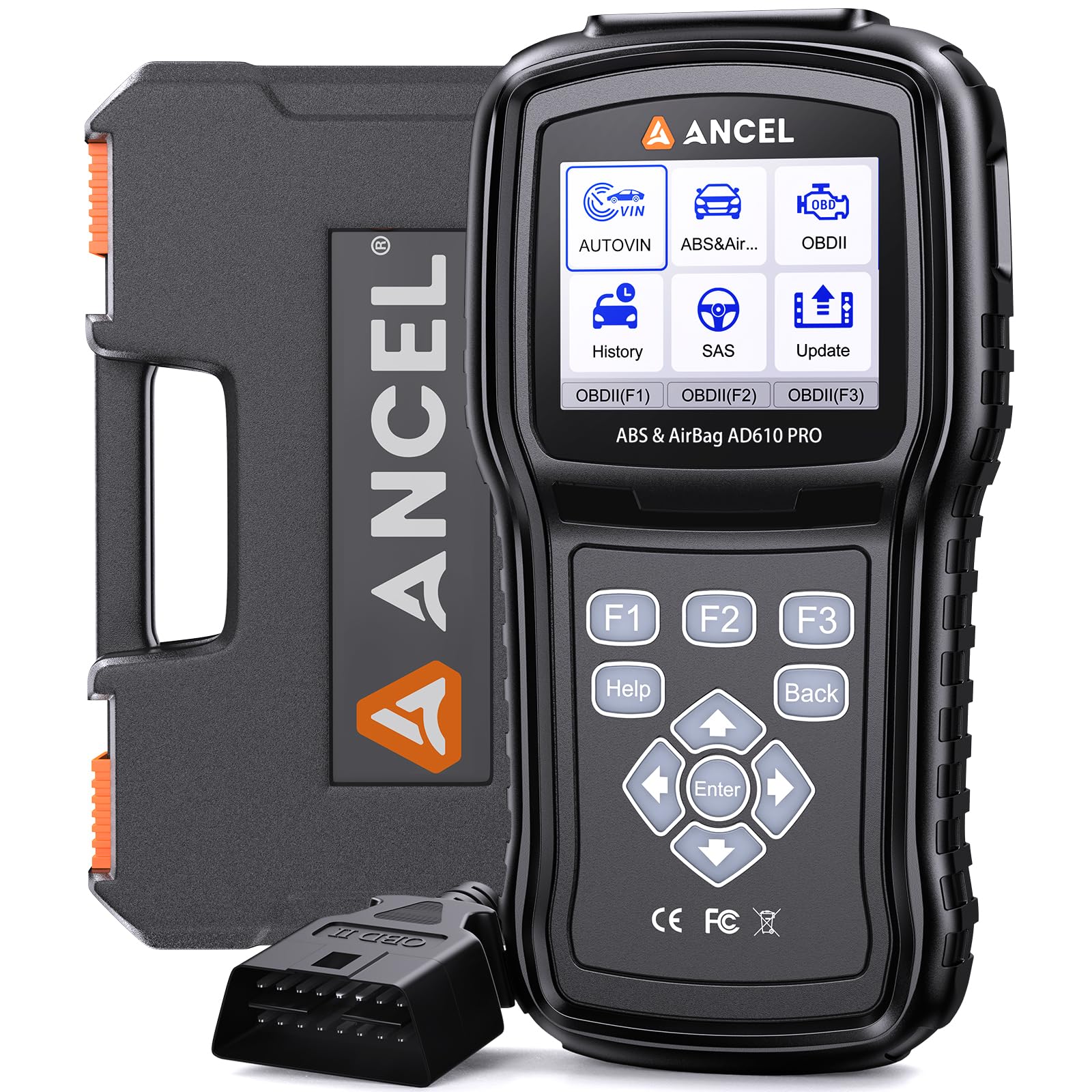 ANCEL AD610 Pro OBD2 Scanner - ABS SRS Code Reader, Check Engine Light Diagnostic Tool with ABS Bleeding, AutoVIN, Real-Time Dat