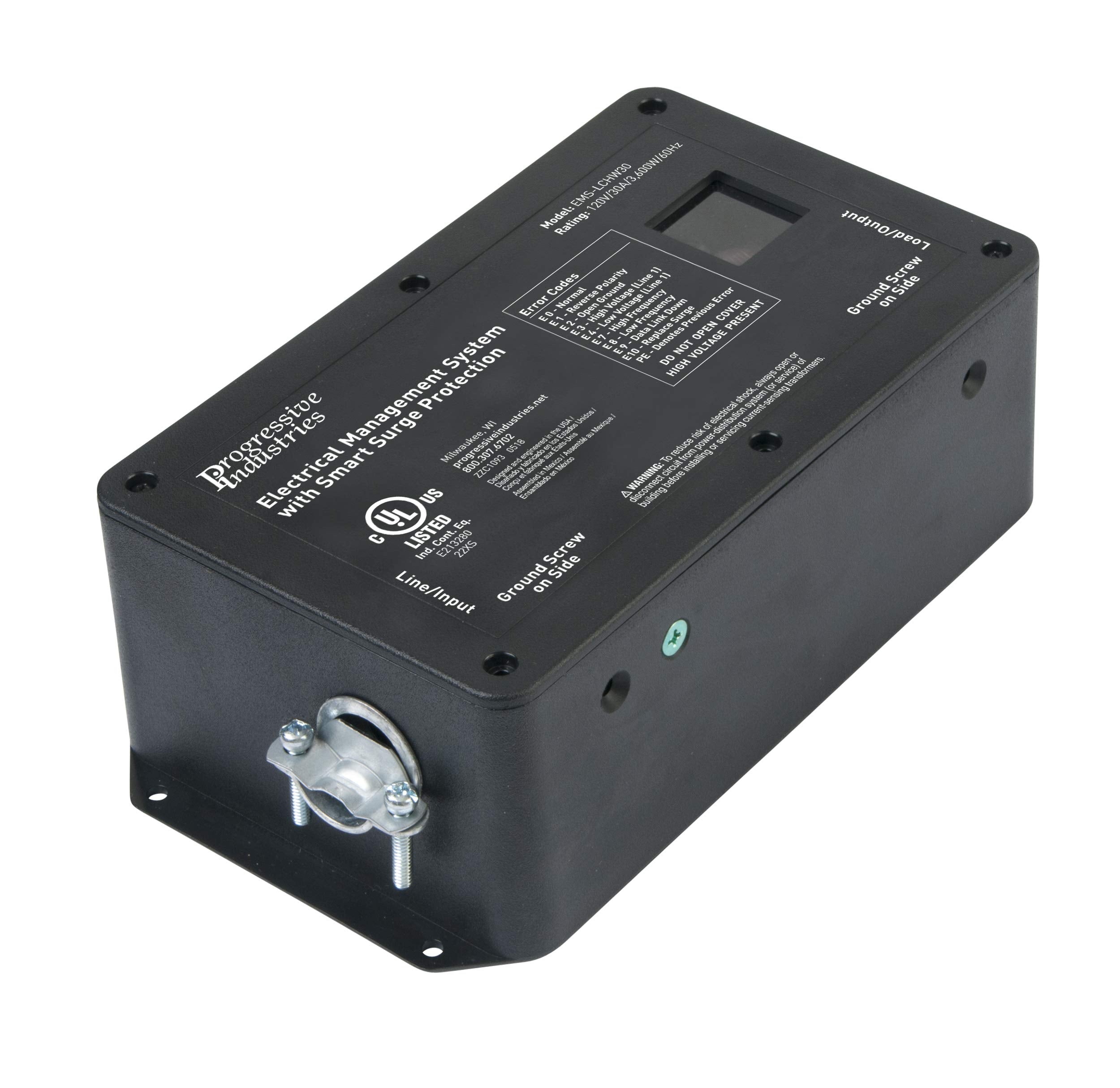 Progressive Industries Hardwired Rv Surge Protector, 30 Amp Ems With Integrated Display And Fault Detection - Ems-Lchw30