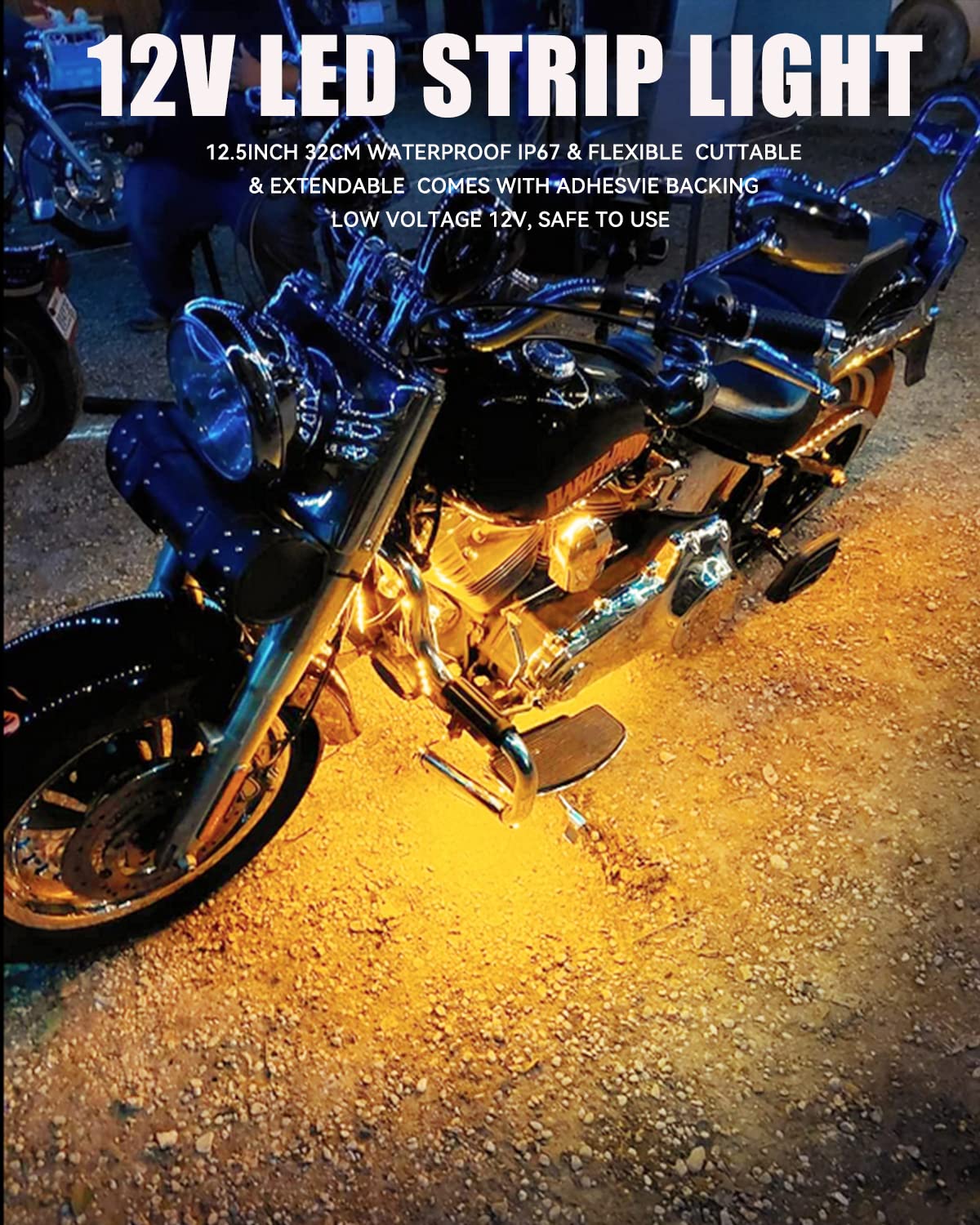 Keiurot 12V Led Light Strip 32Cm Waterproof Led Light Strips For Cars Motorcycles Golf Cart Interior & Exterior Marine Boat Ambe