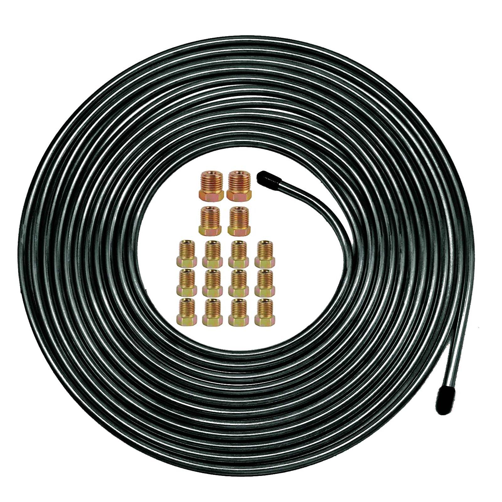 Muhize Pvf Brake Line Tubing, Upgraded 25 Ft. Of 1/4 Flexible Pvf-Coated Steel Tube, Roll Fuel Line Coil Transmission Line (Incl