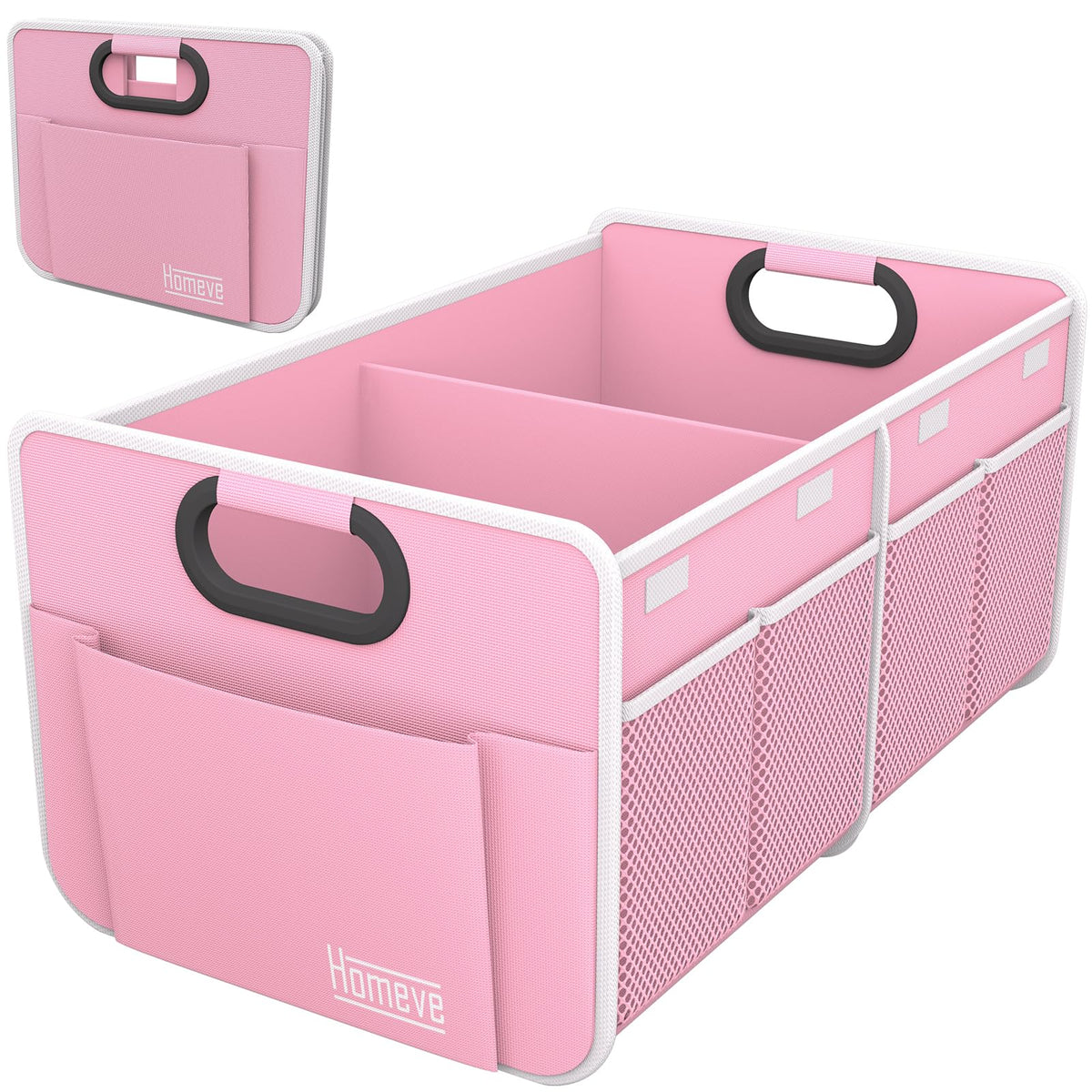 Homeve Car Trunk Organizer, Car Storage, Reinforced Handles, Collapsible Multi-Compartment Car Organizers, Foldable And Waterpro
