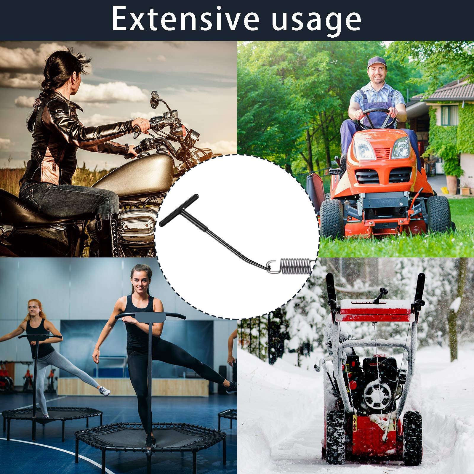 2 Pieces Exhaust Spring Puller Tool Hooks Tool Exhaust Hangers Removal Motorcycle Trampoline T Handle Hooks Expander Snowmobile