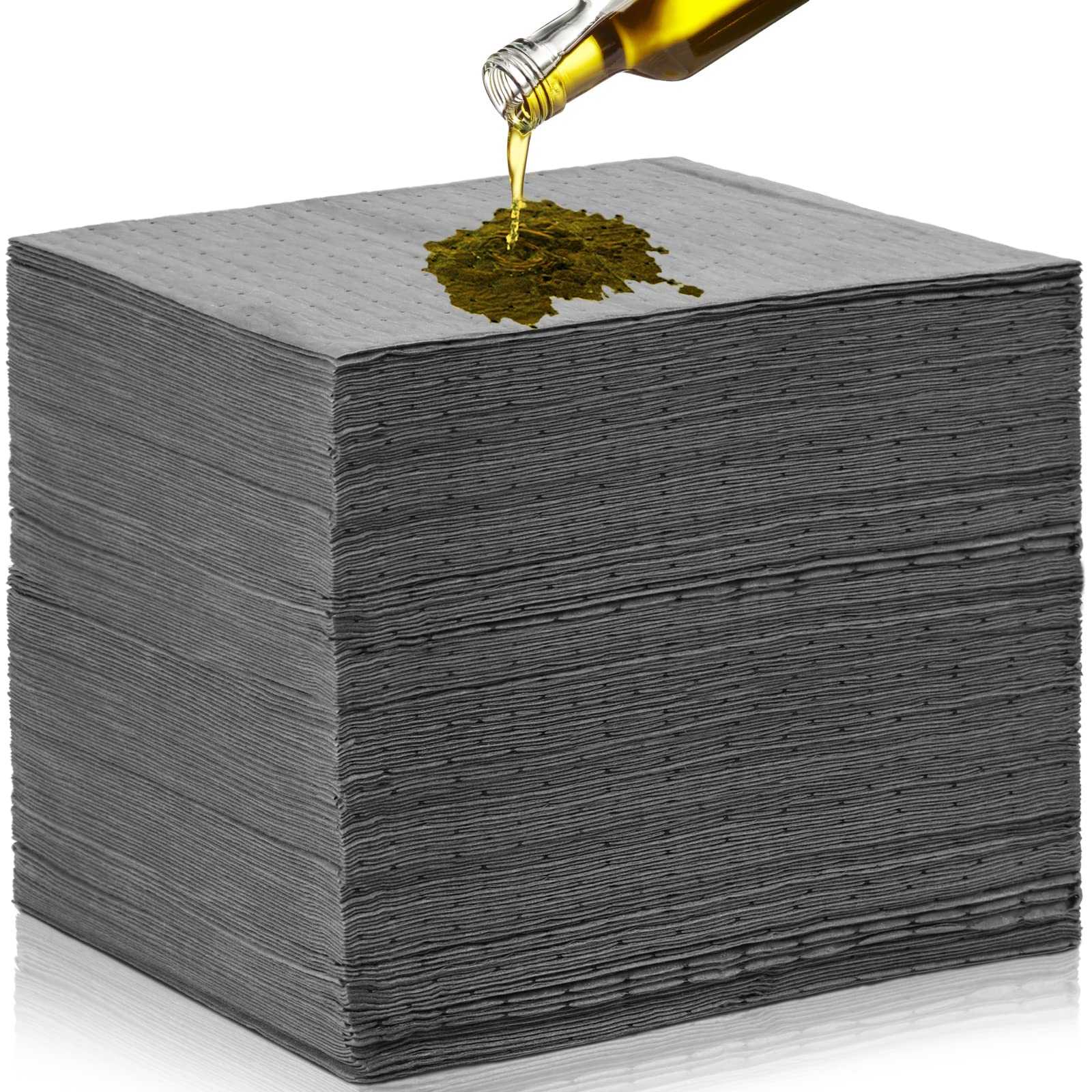 100 Pcs Oil Absorbent Pads Weight Dimpled Pad Garage Accessories Water Absorbent Mat Oil Spill Mat for Absorbing Protecting Home