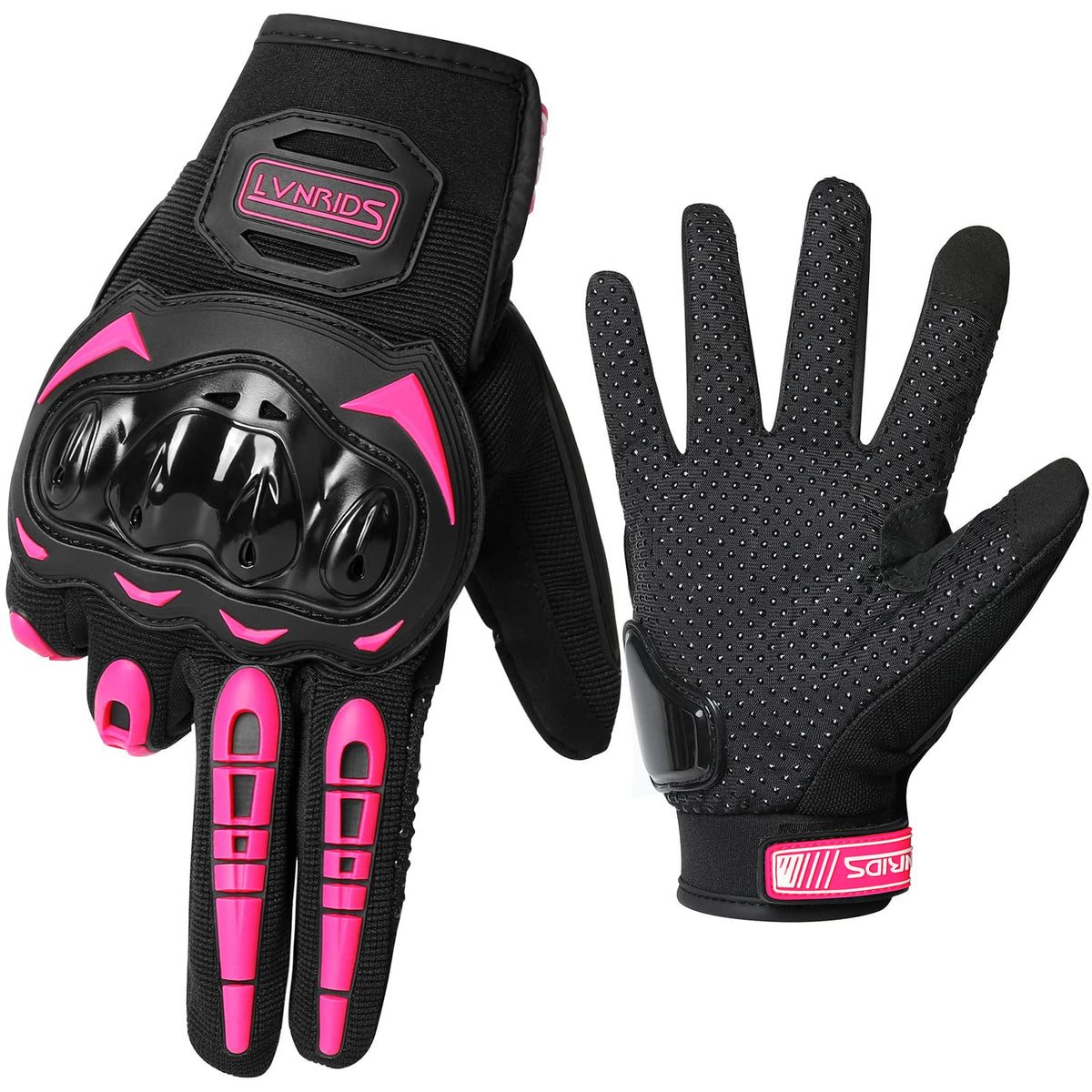 Lvnrids Motorcycle Gloves With Touchscreen Men And Women Racing Gloves For Motocross Bmx Atv Mtb Riding Cycling Pink M