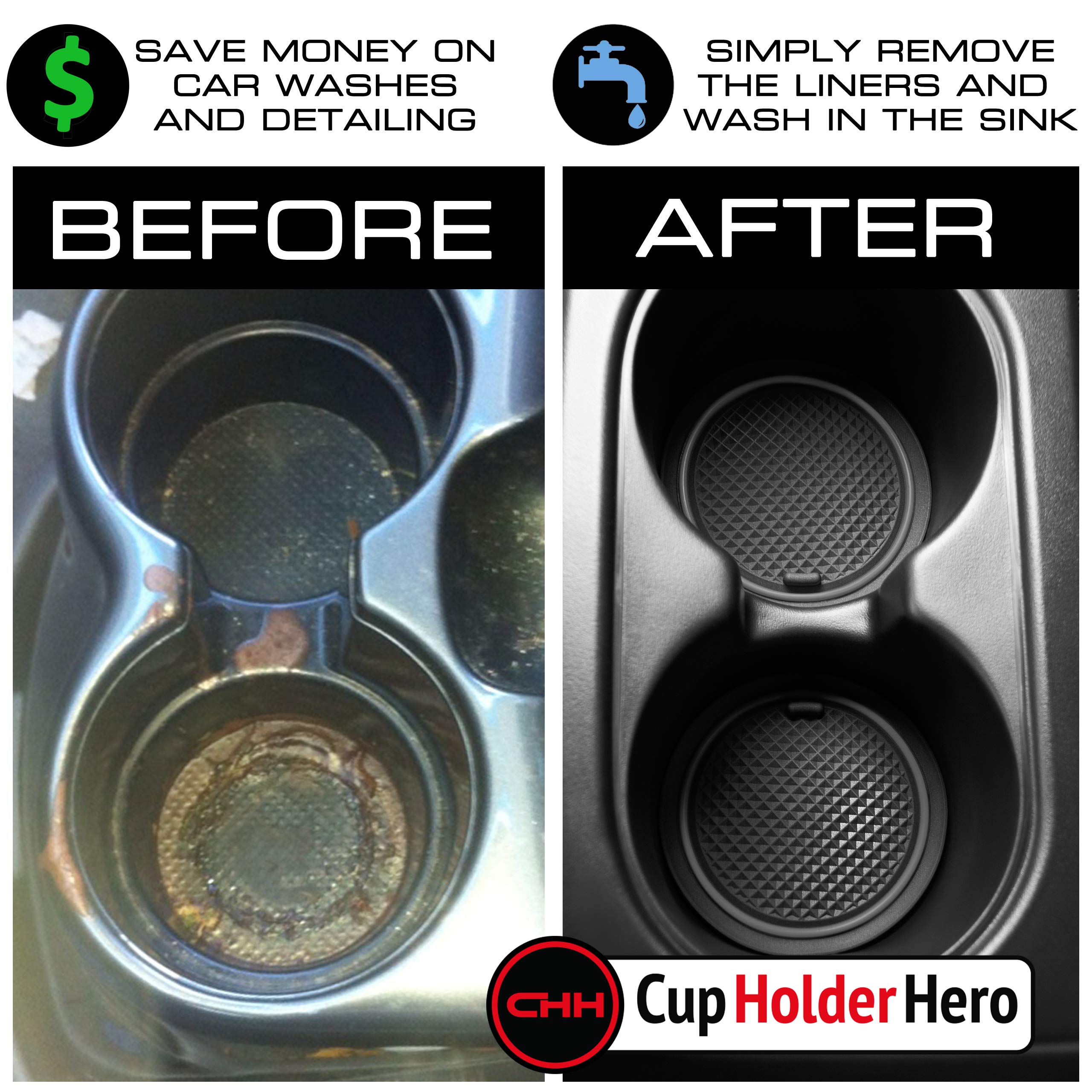 Cupholderhero Fits Chevy Colorado And Gmc Canyon Accessories 2015-2022 Premium Custom Interior Non-Slip Anti Dust Cup Holder Ins