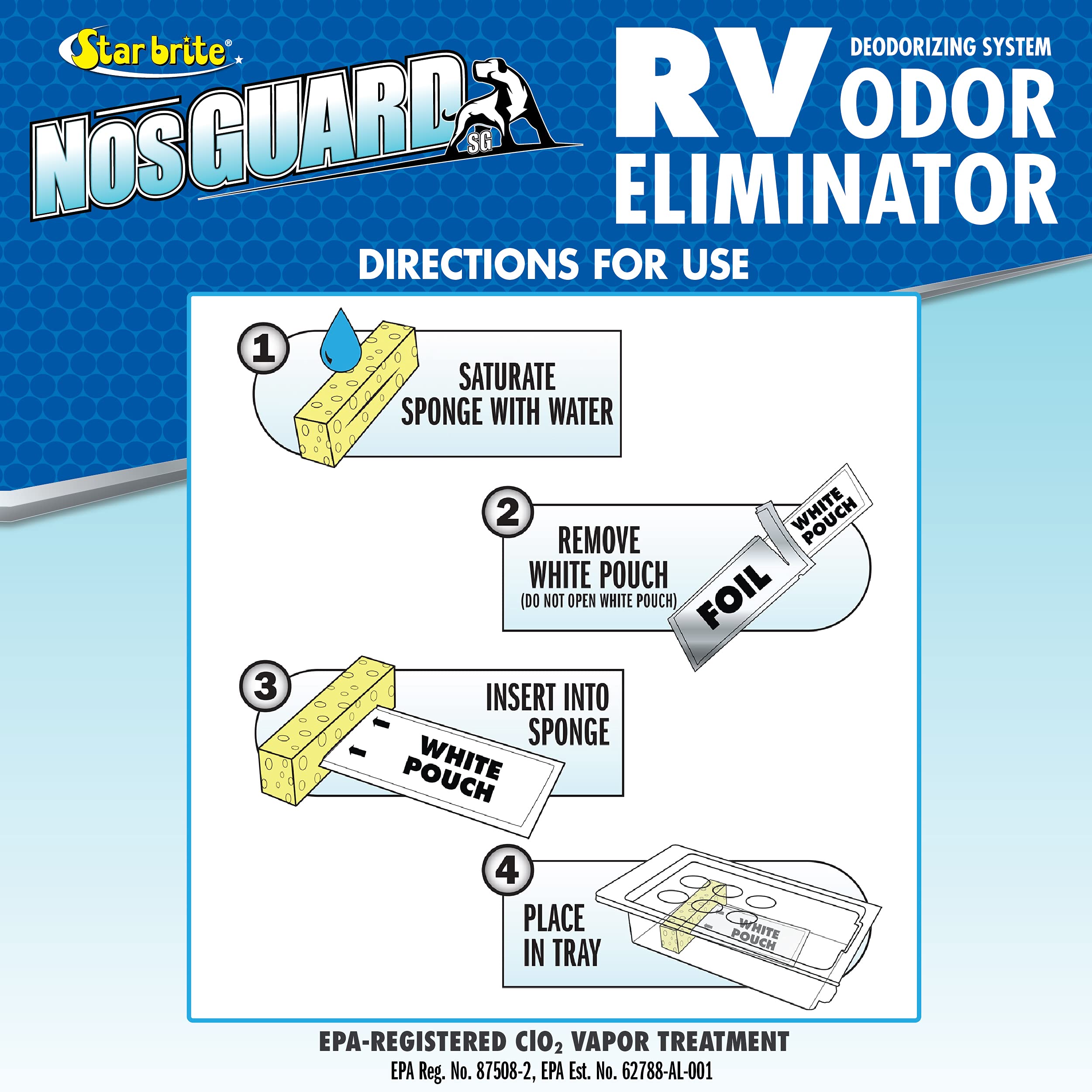 STAR BRITE NosGUARD SG RV Odor Eliminator (Twin Pack) Quick-Action Vapor System, Eliminates Damp, Musty Smells, Smoke & Pet Odor