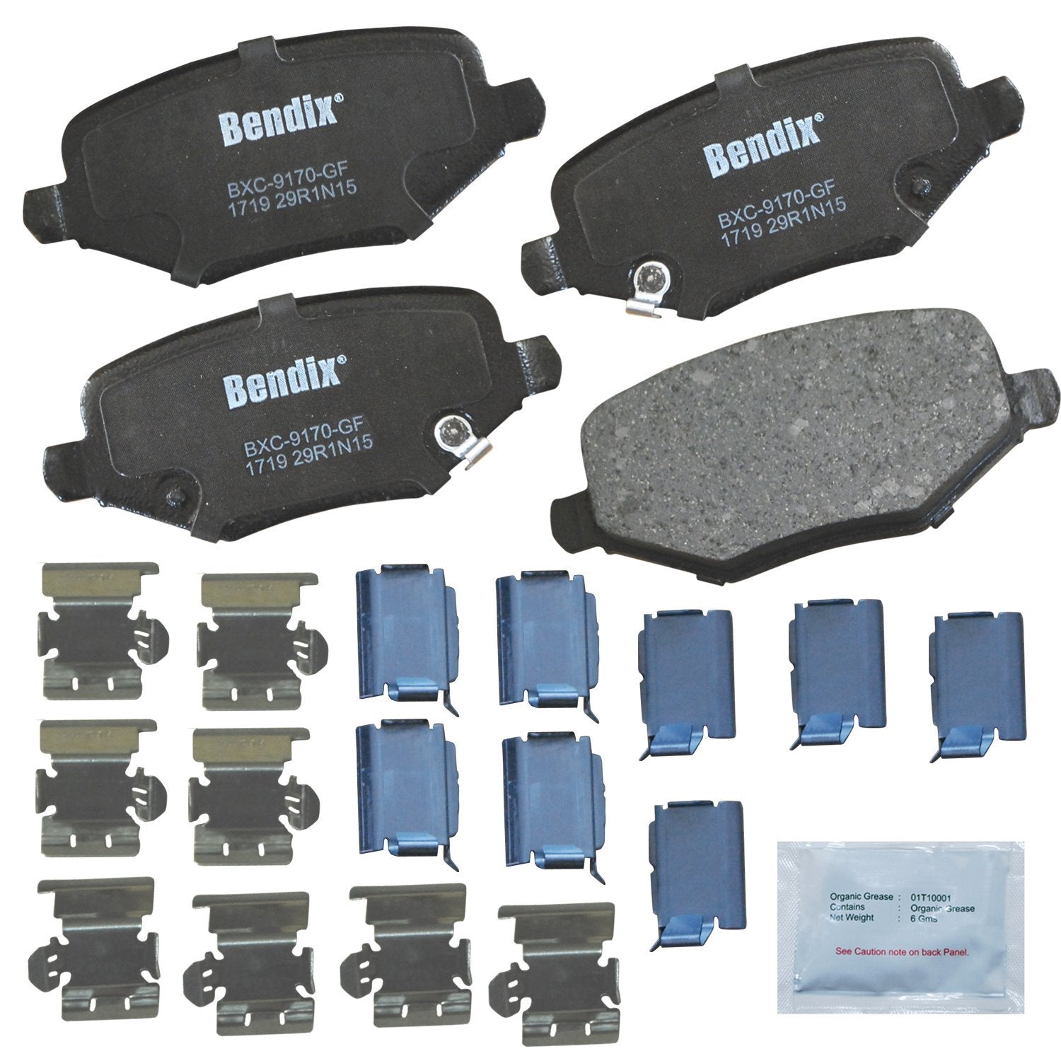 Bendix Priority1 Cfc1719 Ceramic Rear Brake Pads For Chrysler Town & Country 2016-2012, Dodge Grand Caravan 2016-2012, Journey 2