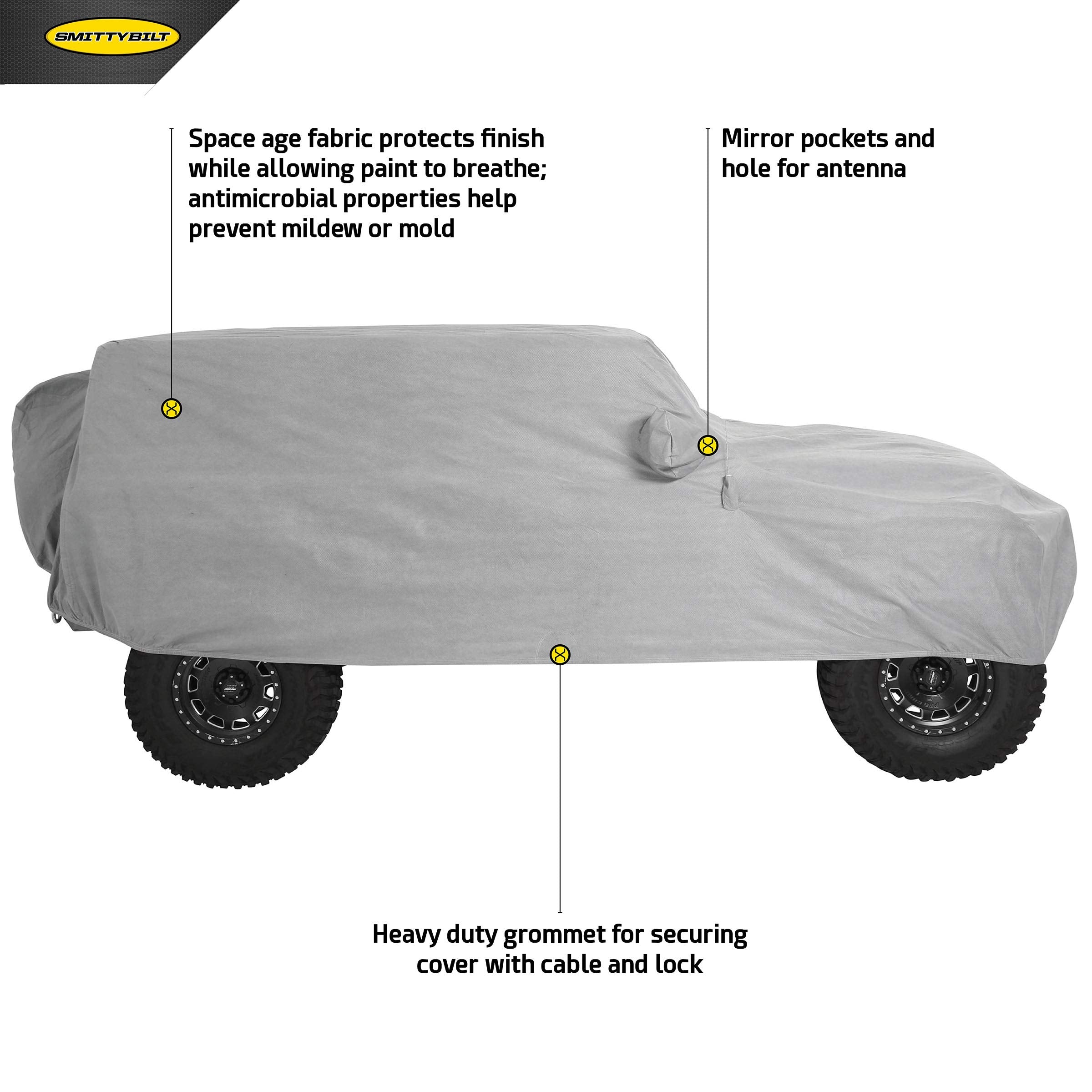 Smittybilt Full Climate Jeep Cover (Gray) - 845