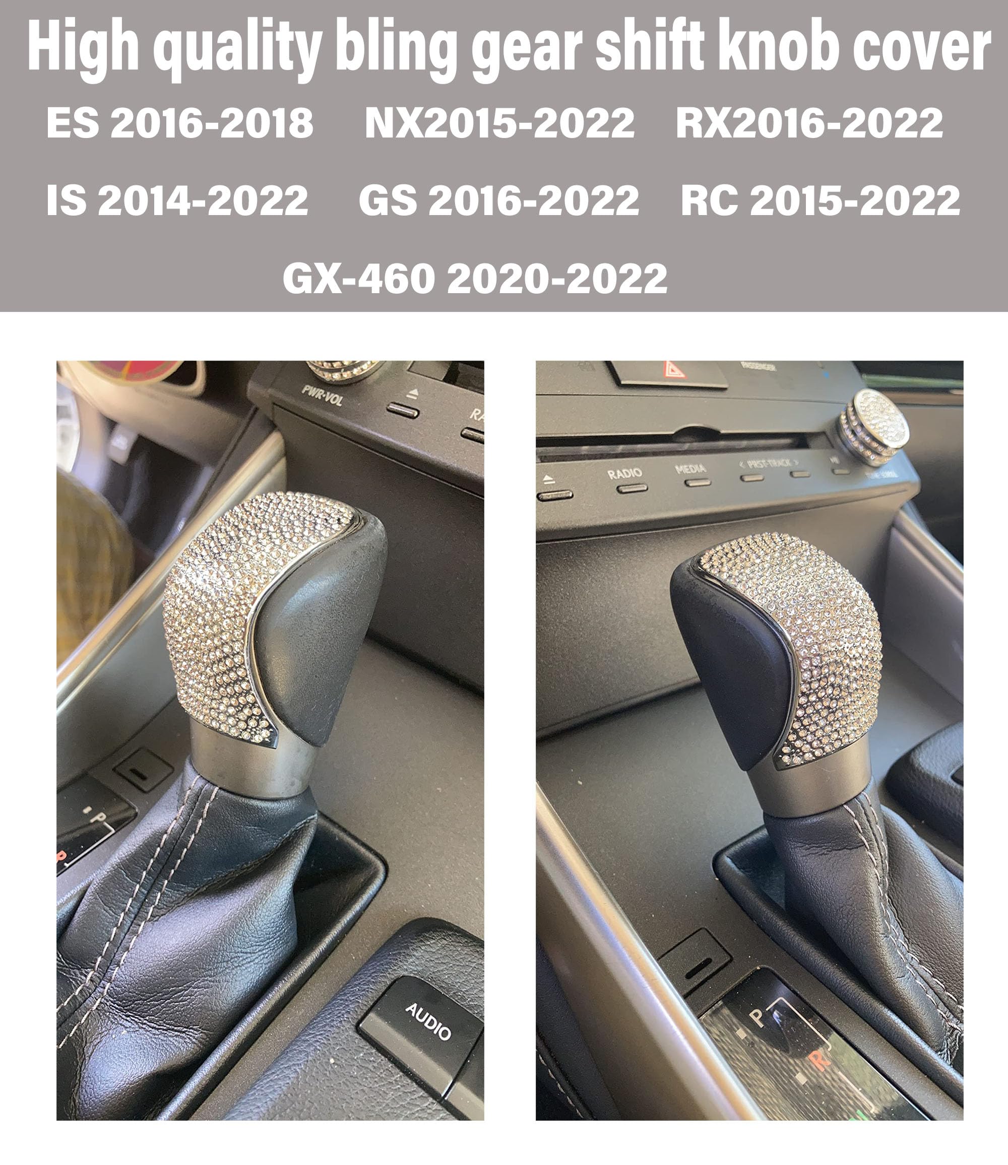 Congcong For Lexus Bling Crystal Shifter Gear Lever Accessories Compatible With Lexus 2016-2018 Es 2015-2022 Nx 2016-2022 Rx 2014-2022 Is 2015-2022 Rc 2016-2022 Gs 2020-2022 Gx-460