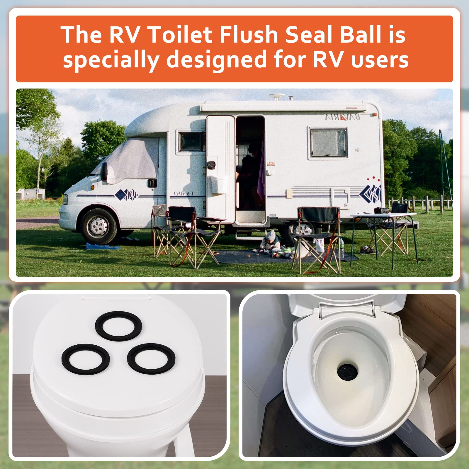 Boeemi Rv Toilet Seal Kit - Replacement 385311658 Flush Ball Seal For 300/310/320 Camperseries, Solves Leakage Problems Between