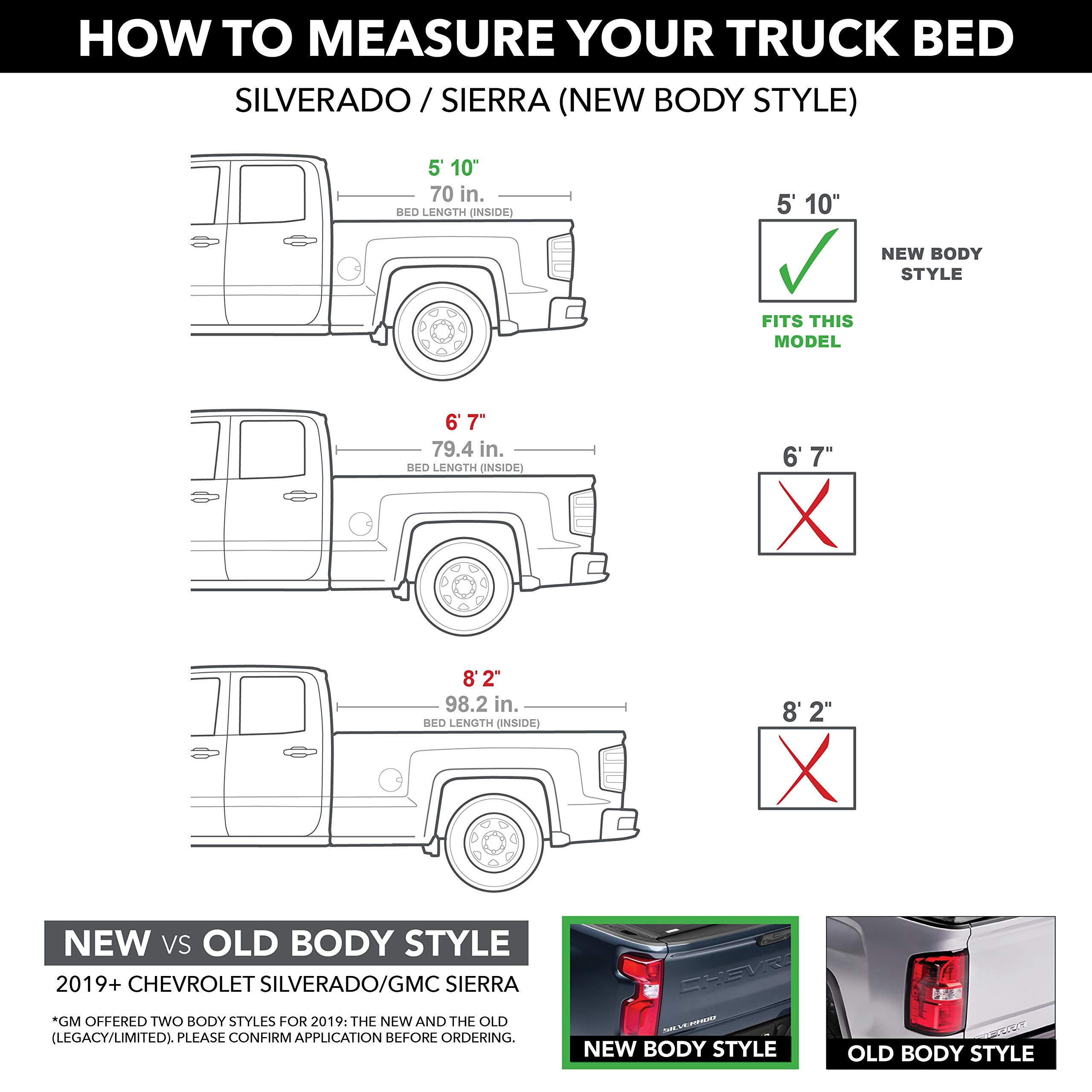Gator Fx Hard Quad-Fold Truck Bed Tonneau Cover | 8828130 | Fits 2019 - 2025 Chevy/Gmc Silverado/Sierra, Works W/ Multipro/Flex