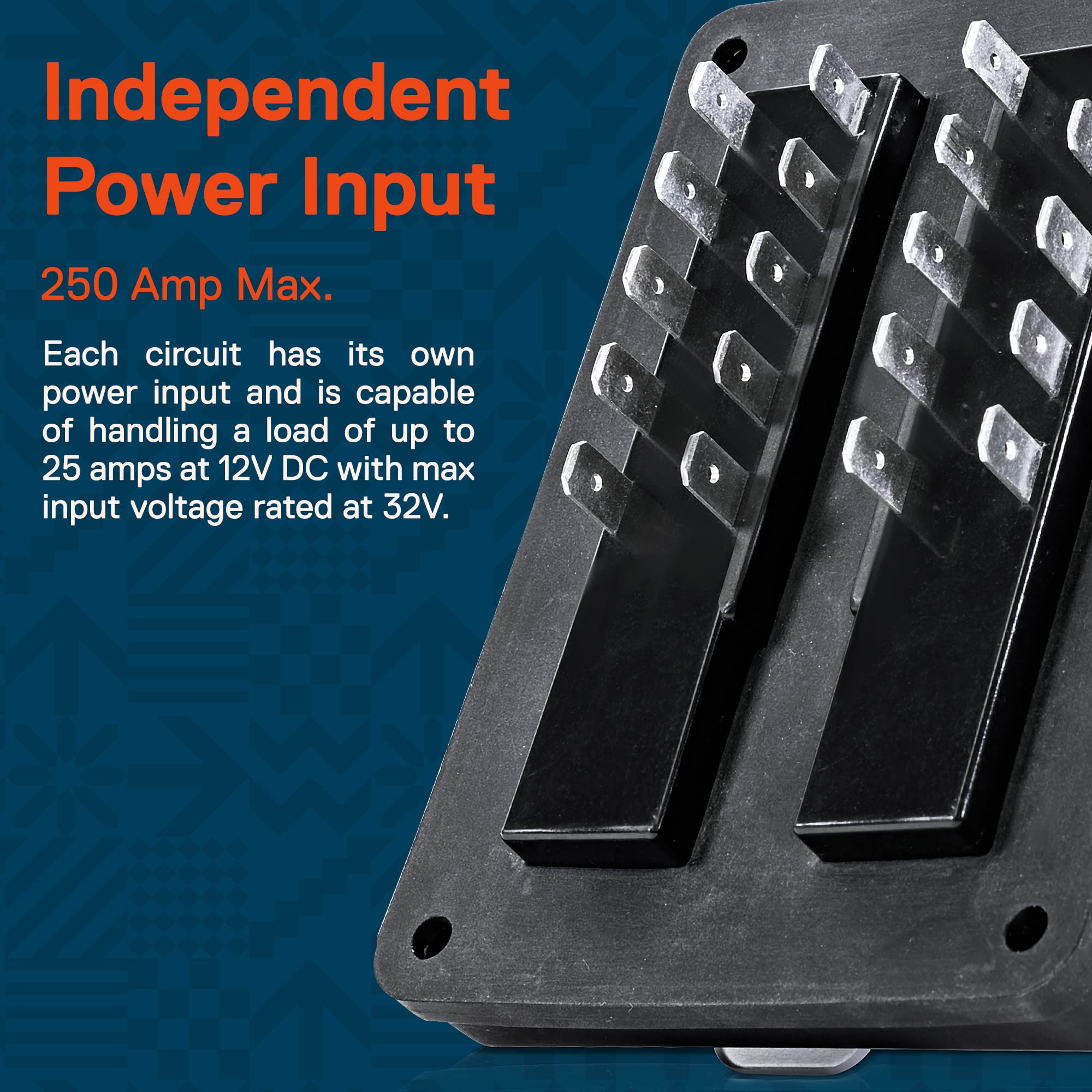 True Mods 10 Way Waterproof Fuse Box For Automotive [Atc/Ato Blade Fuses] [250 Amp] [Up To 25A Per Socket] [Led Indicator] [12V