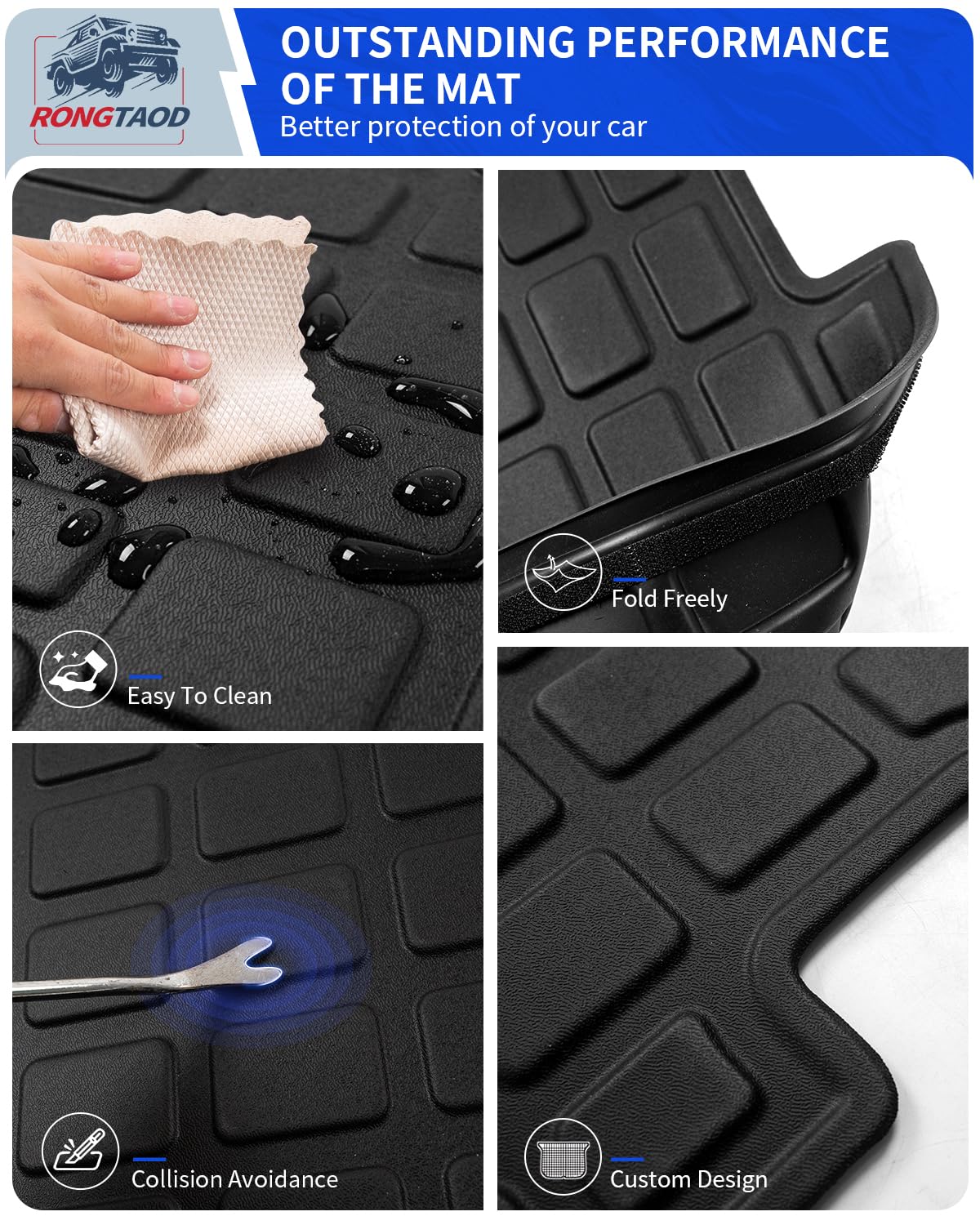 Rongtaod Back Seat Cover Protector Compatible with 2023 2024 2025 Honda Pilot 7&8 Seats Back Seat Cover Kick Mat Trunk Mat Cargo