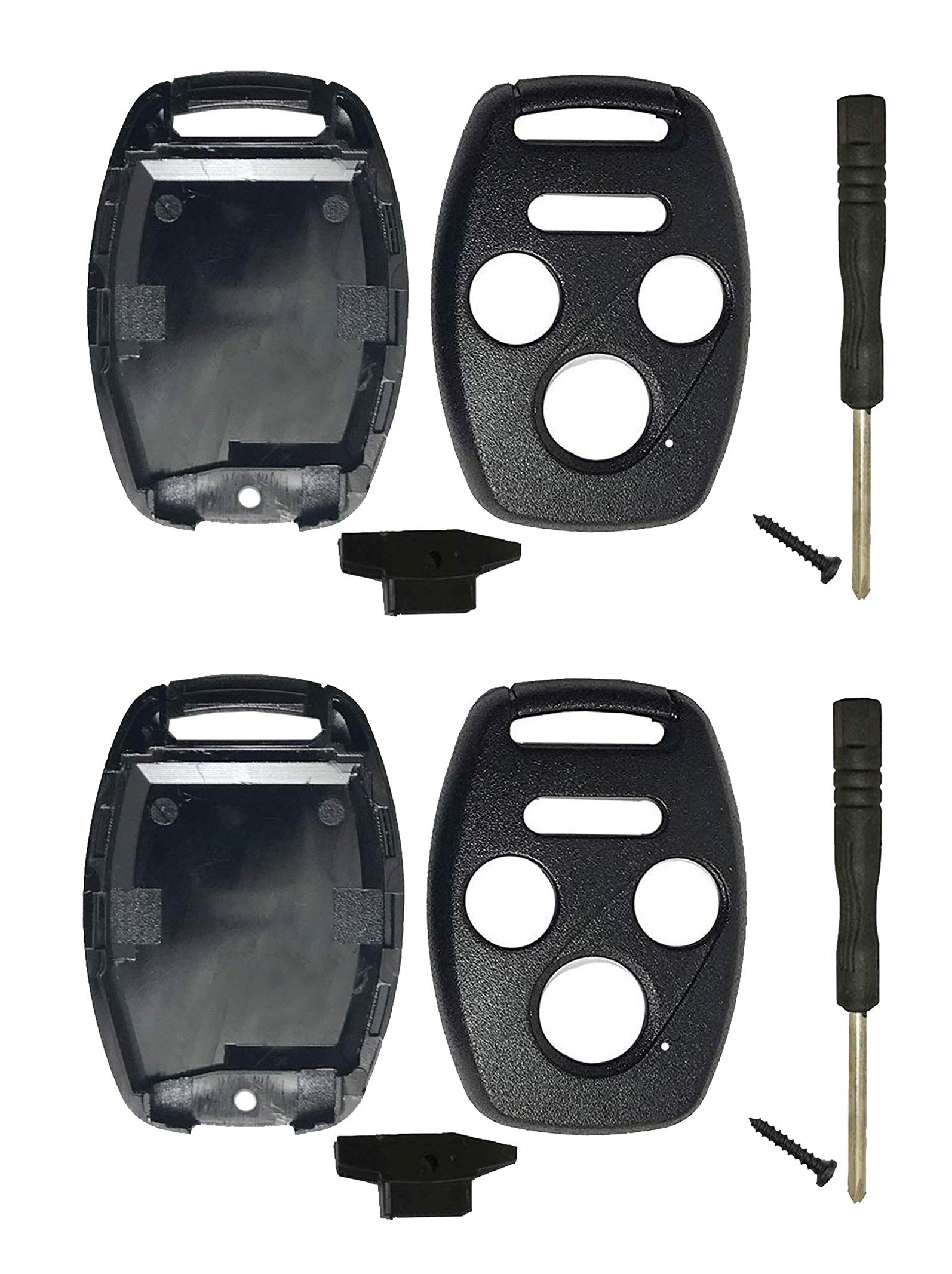 2 Pcs Replacement Key Fob Case Shell Fit for Honda Accord Ridgeline Civic CR-V Remote Key Fob Cover Cutting NOT Required