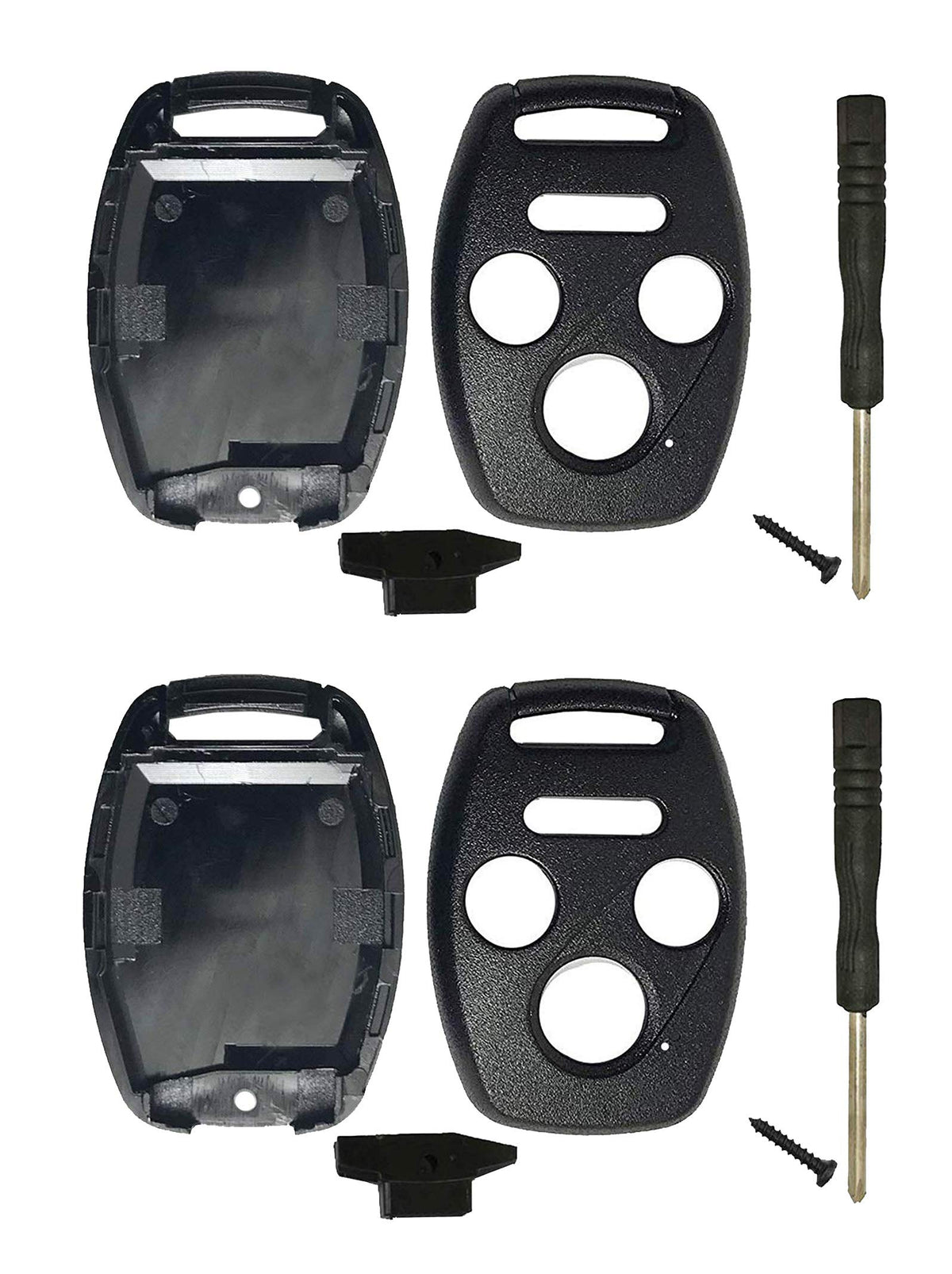 2 Pcs Replacement Key Fob Case Shell Fit for Honda Accord Ridgeline Civic CR-V Remote Key Fob Cover Cutting NOT Required
