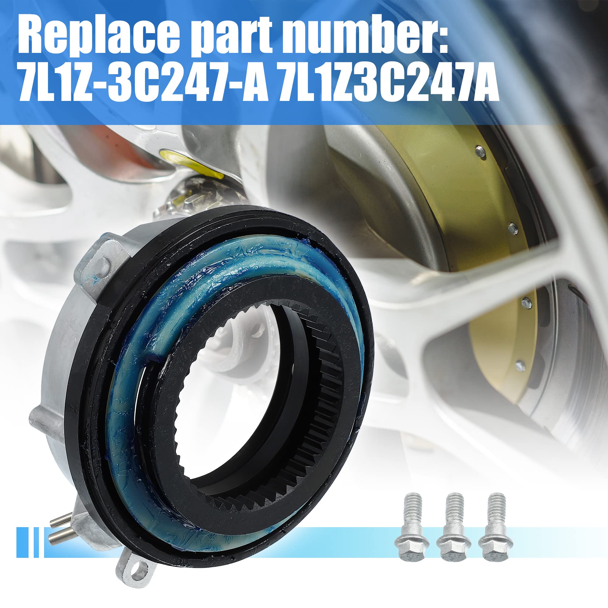 X Autohaux 2Pcs Front 4X4 4Wd Locking Hub Actuator For Ford F150 4Wd 2004-2016 For Ford Expedition 4Wd 2003-2015 7L1Z3C247A 4Wd Hub Auto Locking Actuator