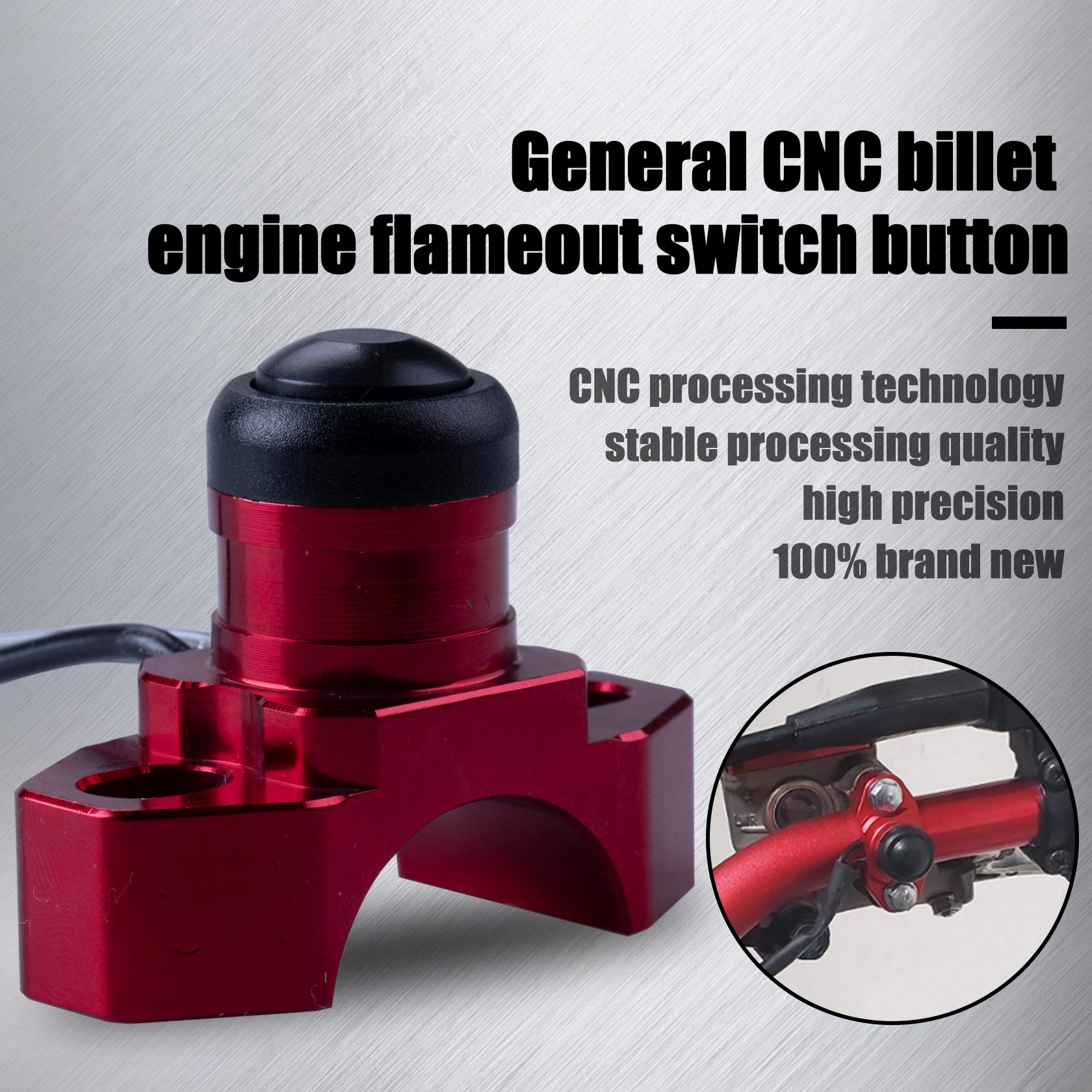 ORAEVY CNC Universal Motorcycle Engine Stop Start Kill Switch Button with Mounting Backplate Compatible with Honda CR125 CRF250