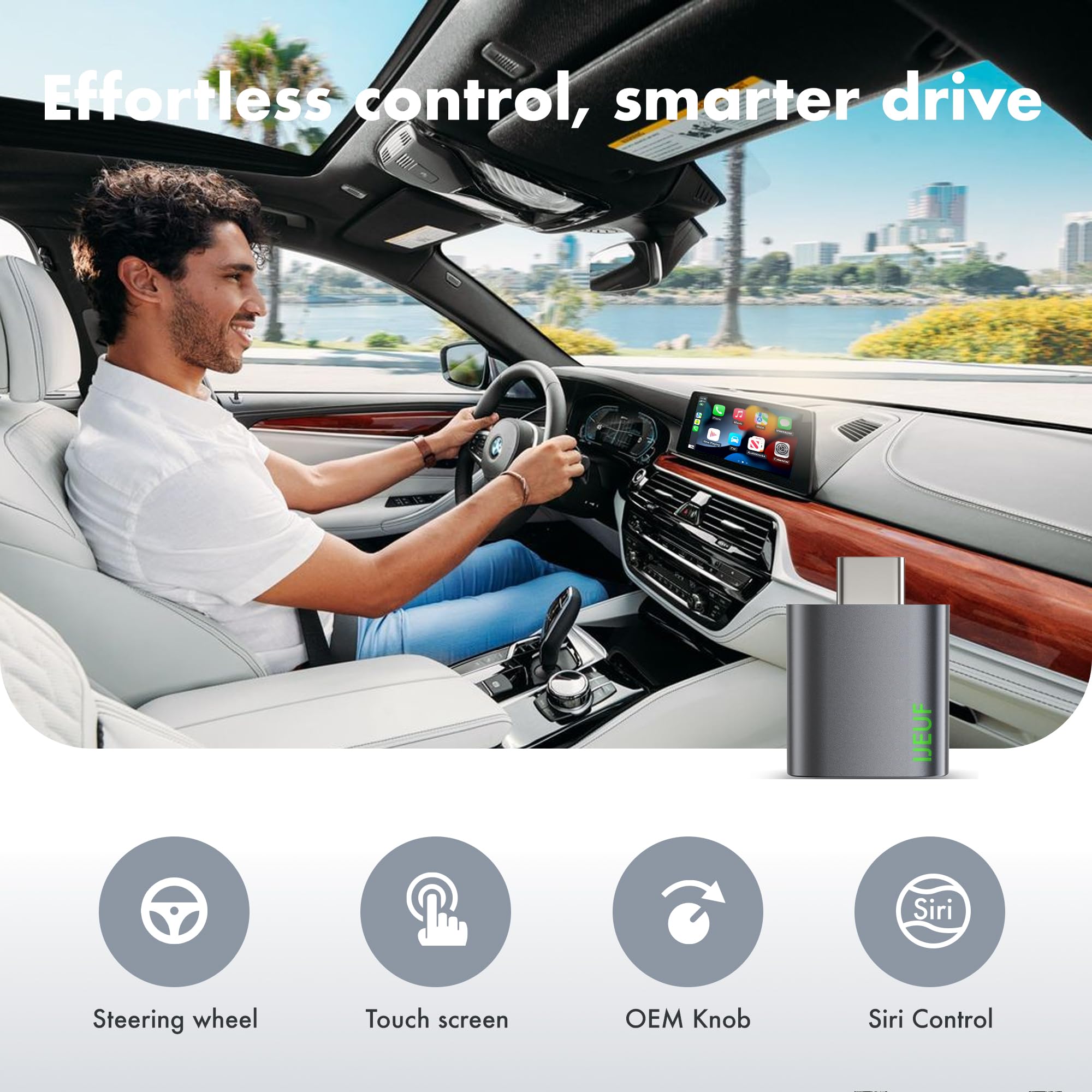 Wireless Carplay Adapter For Iphone 2025 Upgrade,Ultra-Low Lag,Stable Connection,Mini Bluetooth Apple Car Play Adapter For Ios 1