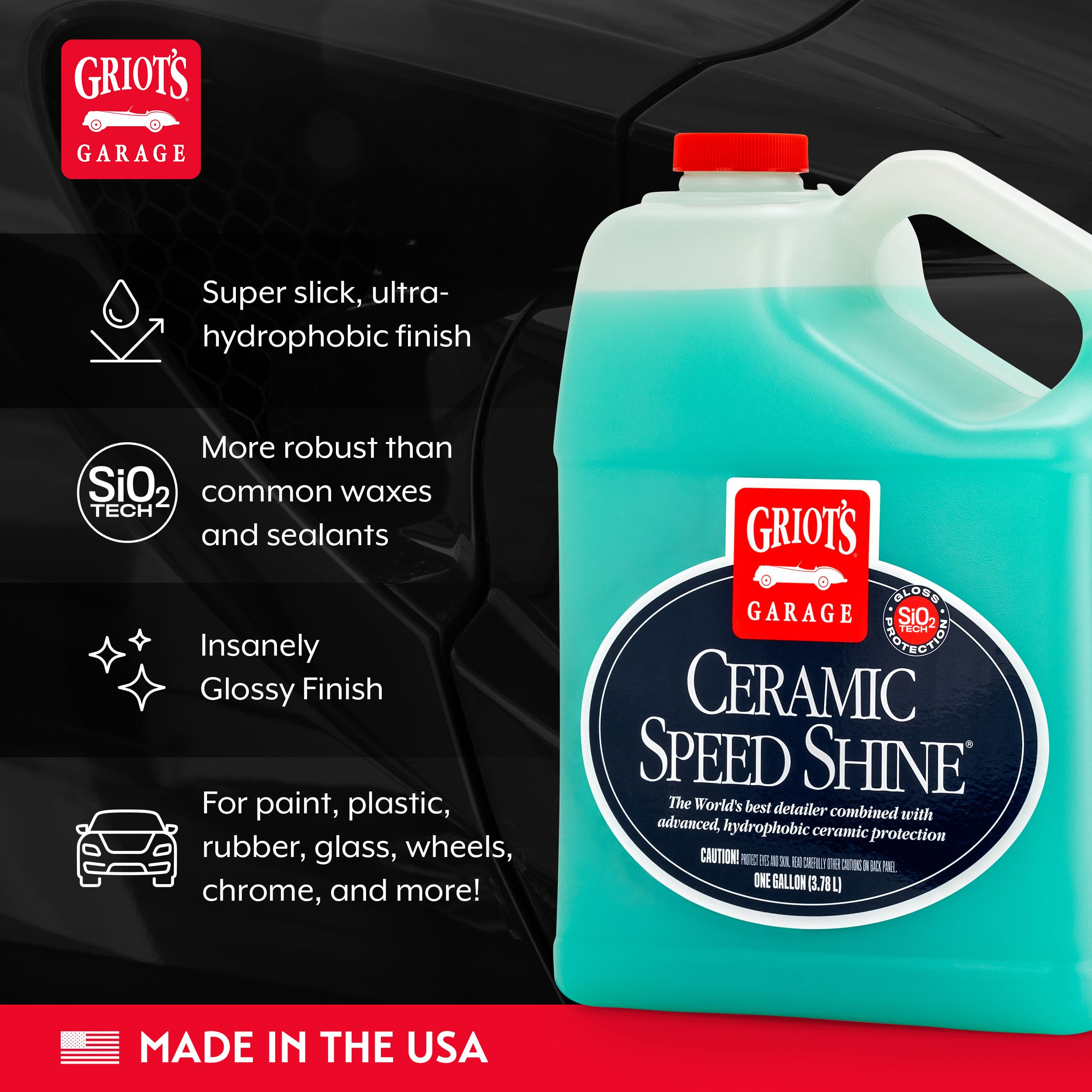 Griot'S Garage Ceramic Speed Shine Detail Spray For Car Detailing, Provides A High-Gloss Finish And Extends Life Of Coatings, 10