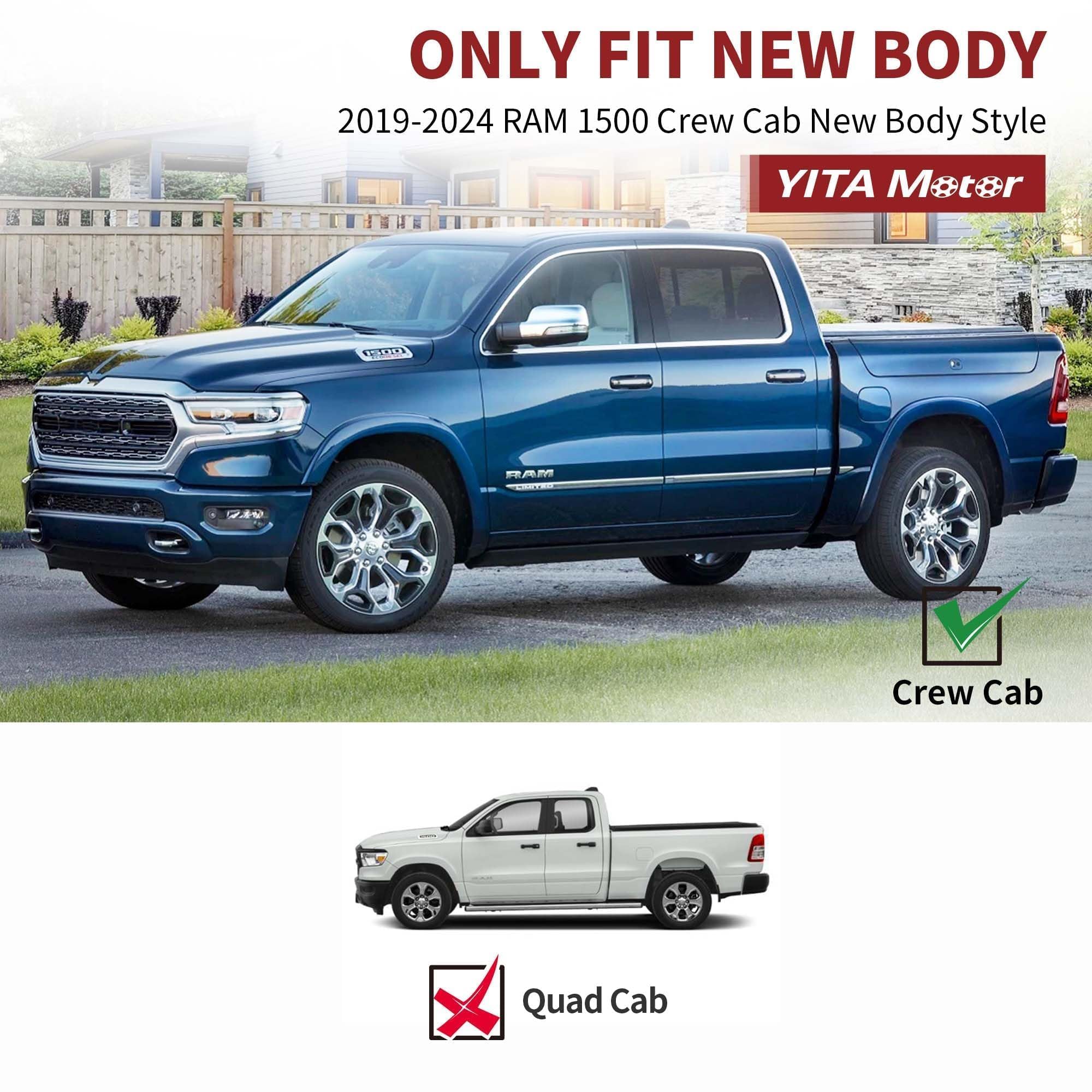 Yitamotor Floor Mats Compatible With 2019-2024 Dodge Ram 1500 Crew Cab (New Body), With 1St Row Bucket Seats, No Rear Under Seat