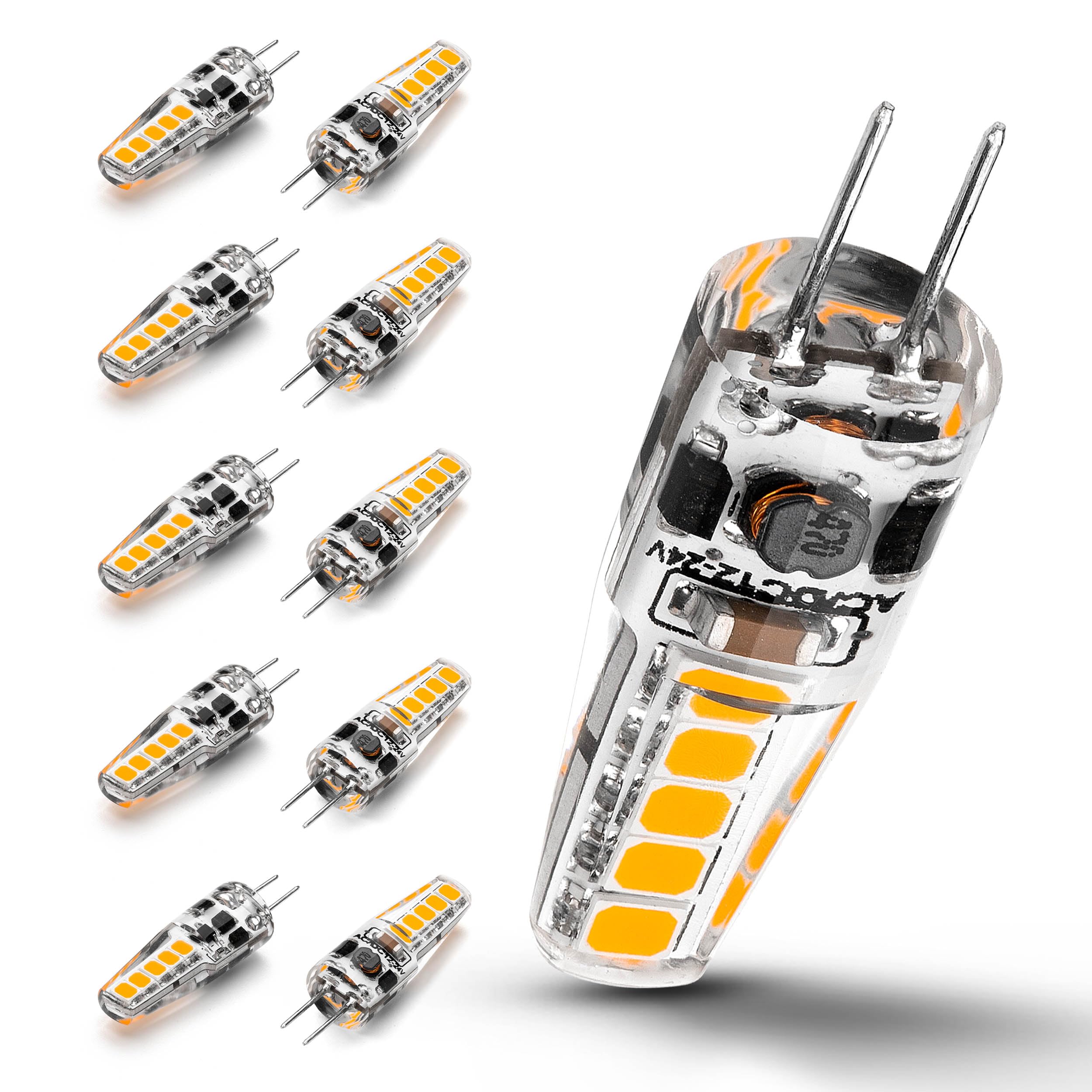 Heifymi G4 Led Bulb 3 Watt Equivalent 20W-35W Halogen Bulbs 2700K Warm White 350Lm Ac/Dc 12-24 Volt For Landscape Lighting, Unde