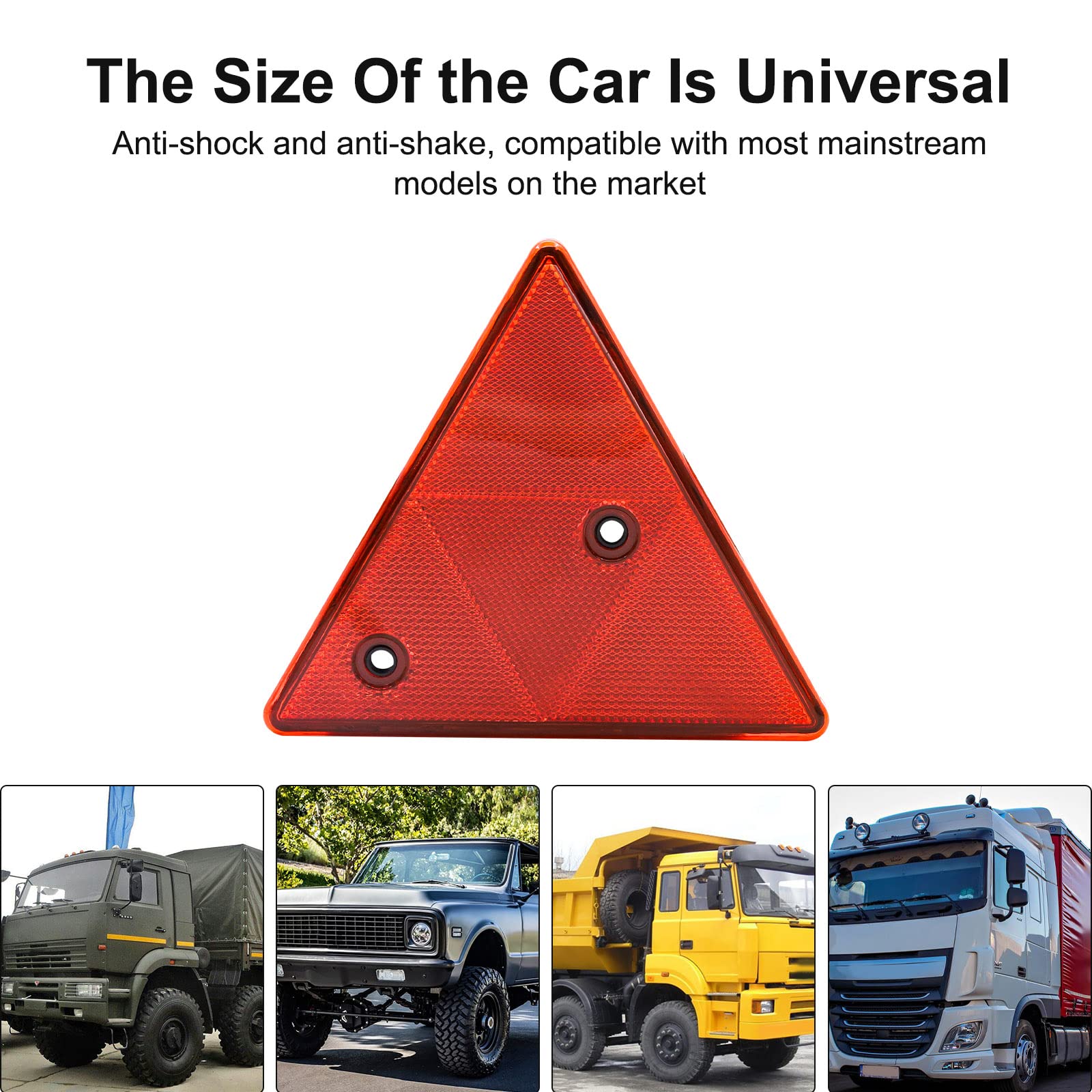 Warning Safety Reflector, Triangle Reflective Warning Road Safety Board Kit For Trailer Caravan Car Bus Truck, Pack Of 2