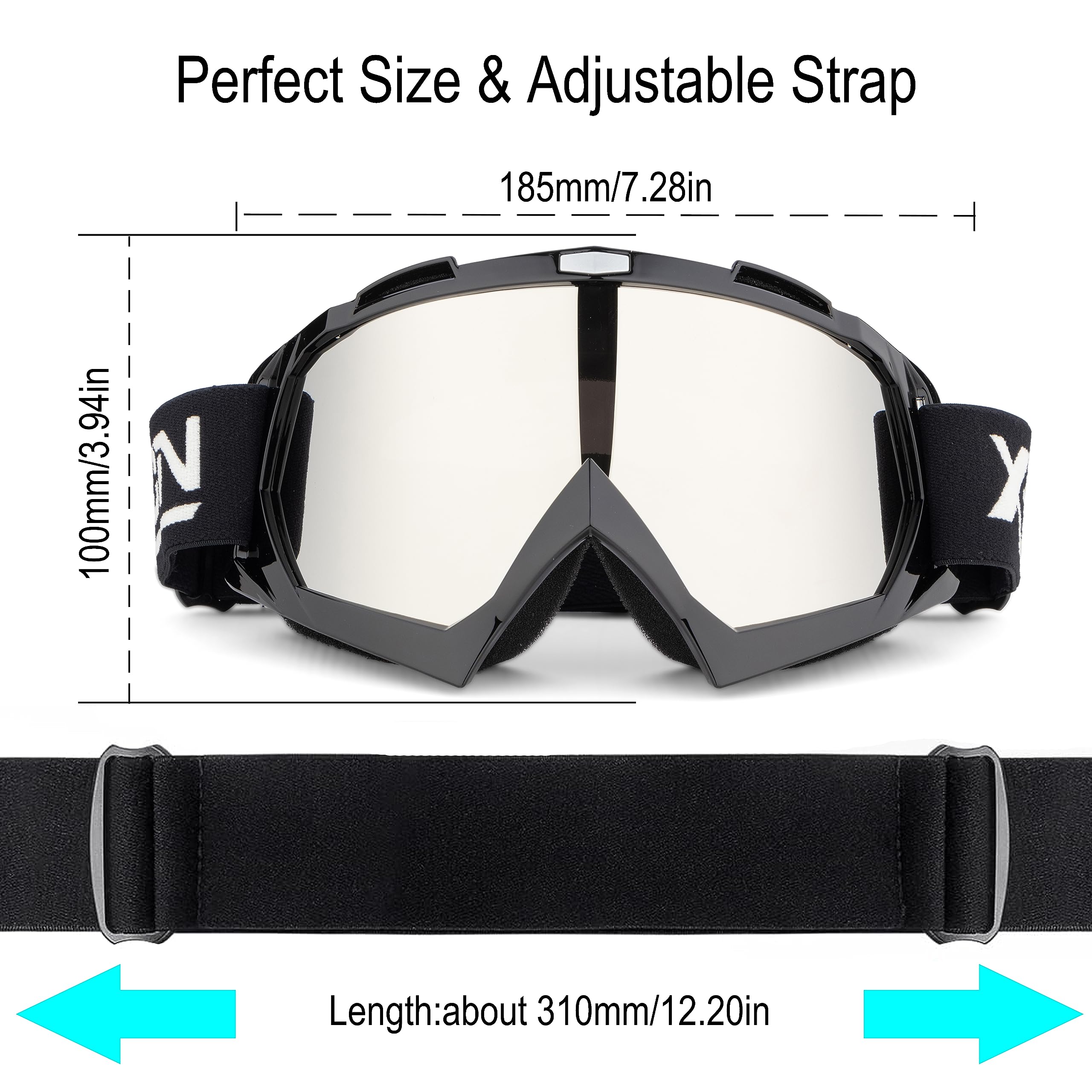 X-Tpson Dirt Bike Goggles Windproof Atv Goggles Dustproof Racing Goggles Motocross Goggles For Men Women Youth