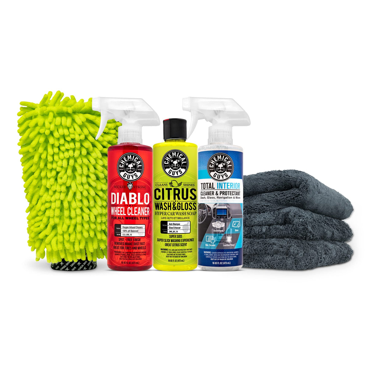 Chemical Guys Hol357 Clean & Shine Car Wash Starter Kit - Safe For Cars, Trucks, Motorcycles, Suvs, Jeeps, Rvs & More (7 Piece S
