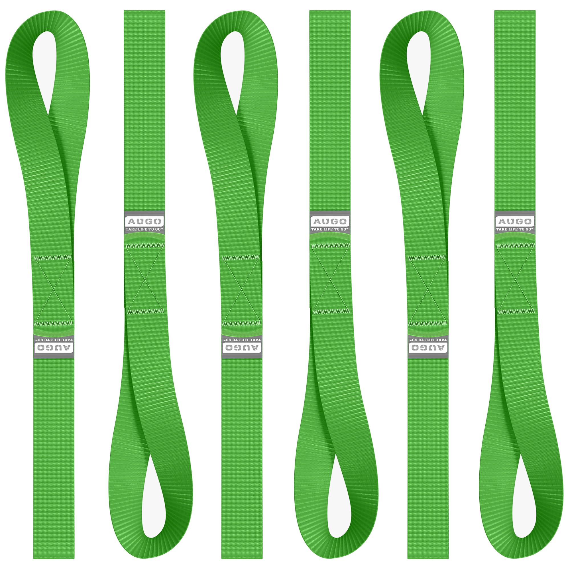 Soft Loop Tie Down Straps - 1,500 Load Capacity & 4,500 Lbs Breaking Strength - 6 Pack - Loops For Securing Atv, Utv, Motorcycle